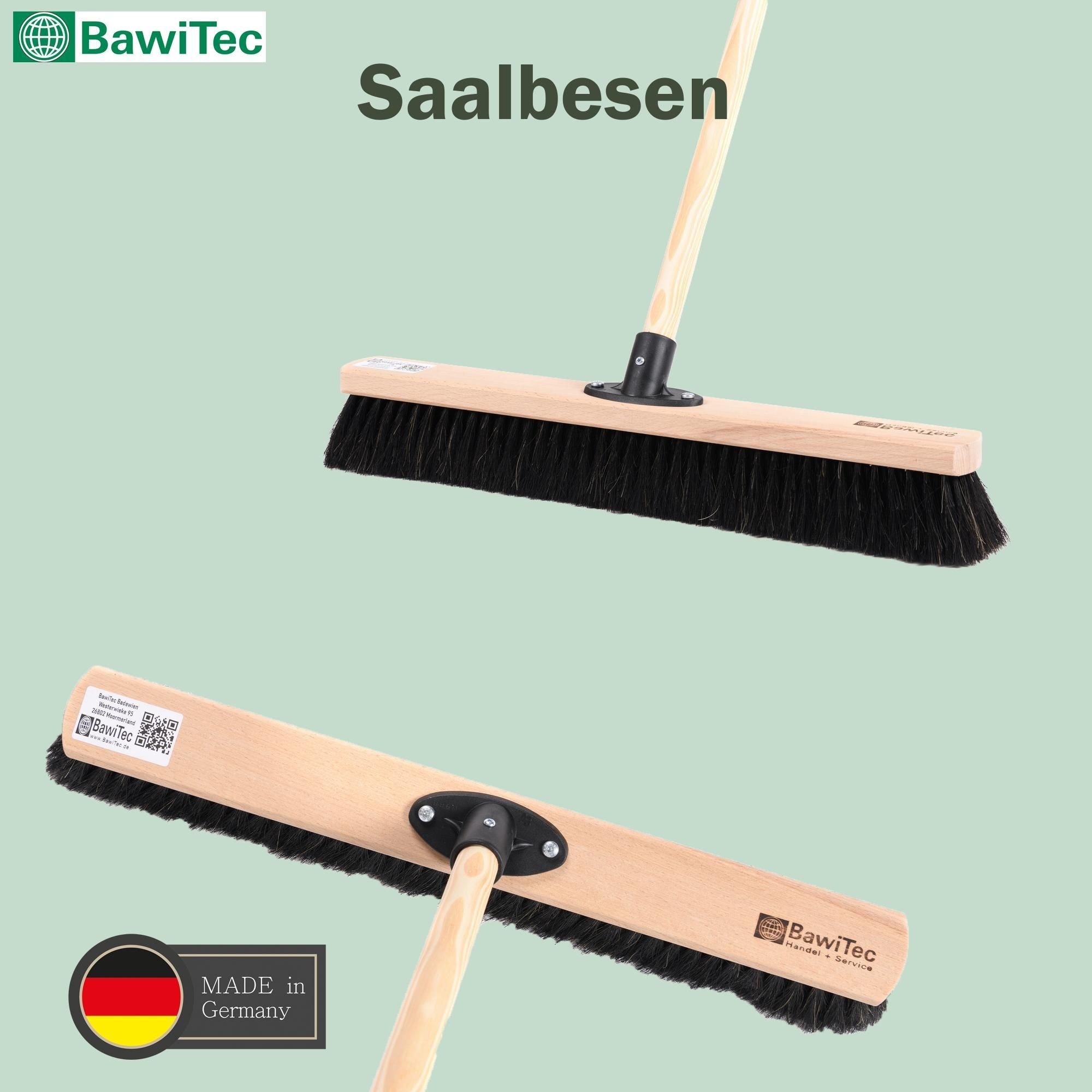 Sehr weicher Naturhaar Rosshaar Saalbesen 40cm Breit mit Stiel Besenstiel 140cm Lang Rosshaarbesen Holz Besen Feger weiche Borsten für Innen