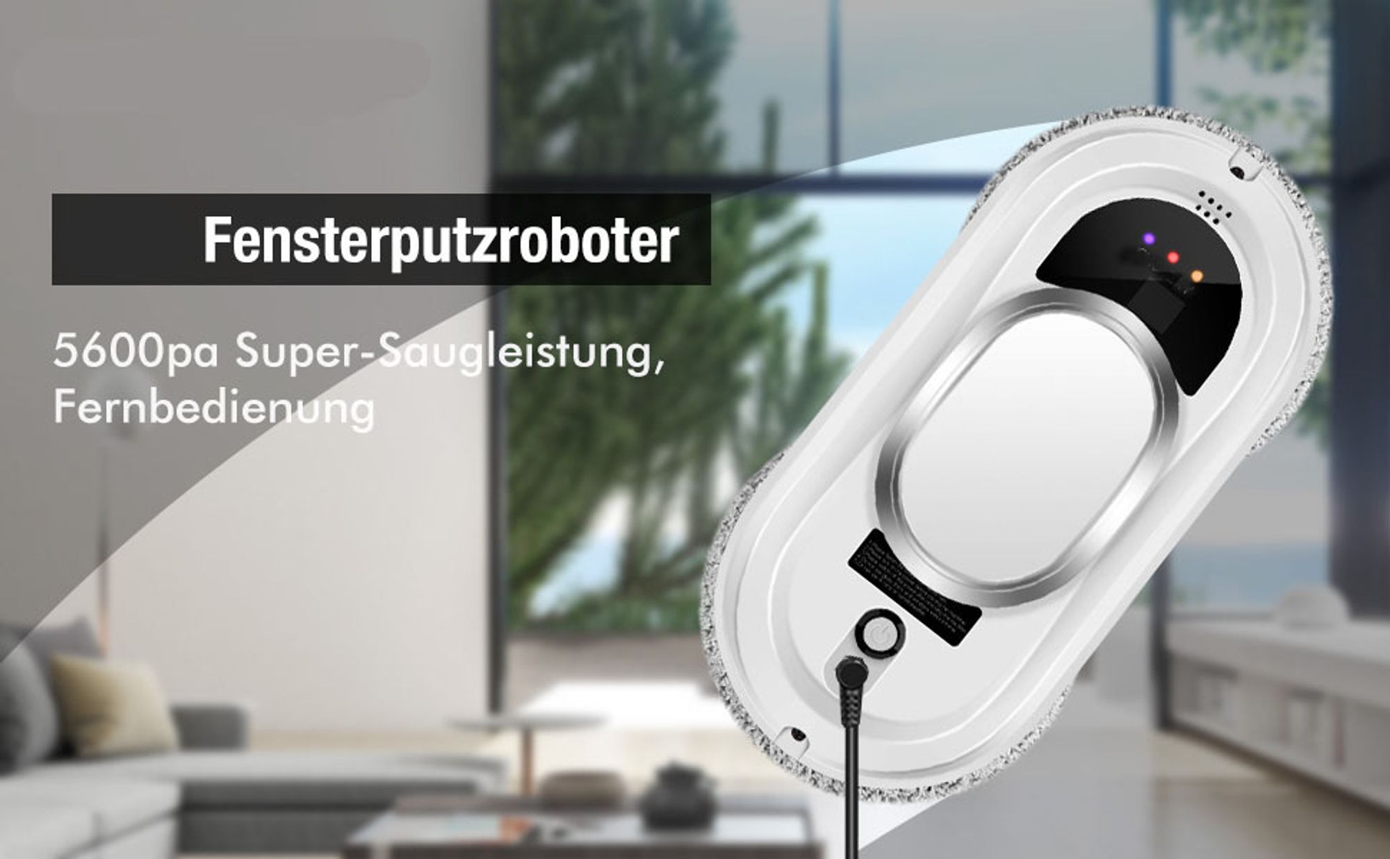 Fensterputzroboter, Elektrischer Magnetischer Fensterreiniger mit Fernbedienung, Smart Kantenerkennungssystem Fenstersauger Glasreinigungssroboter
