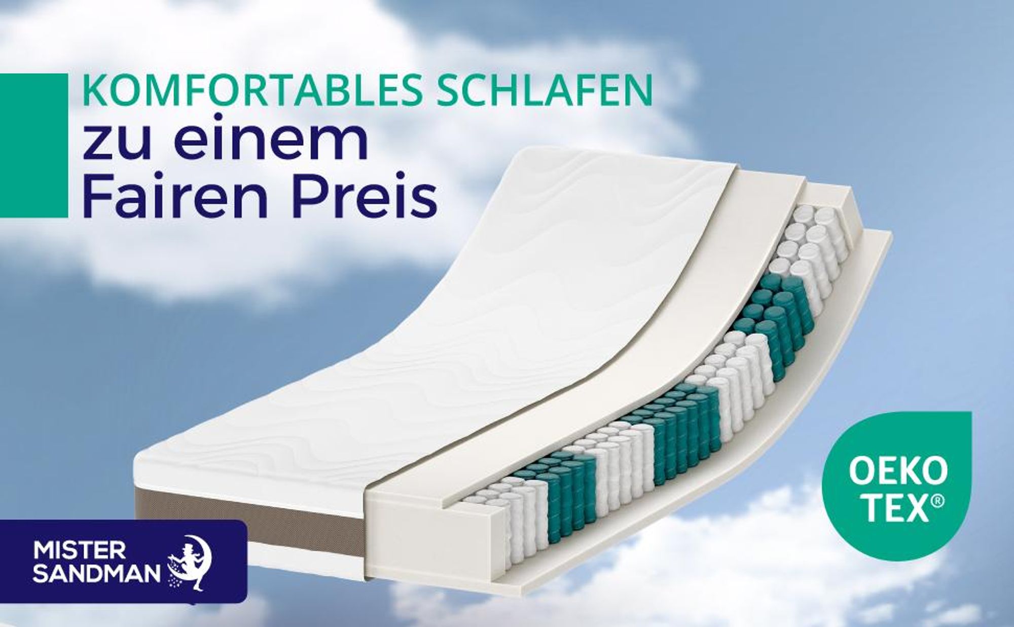 Taschenfederkernmatratze 140 x 200 cm H2 - Höhe 24 cm -  Ergonomische 7-Zonen Matratze -   Federkernmatratze für jede Schlafposition