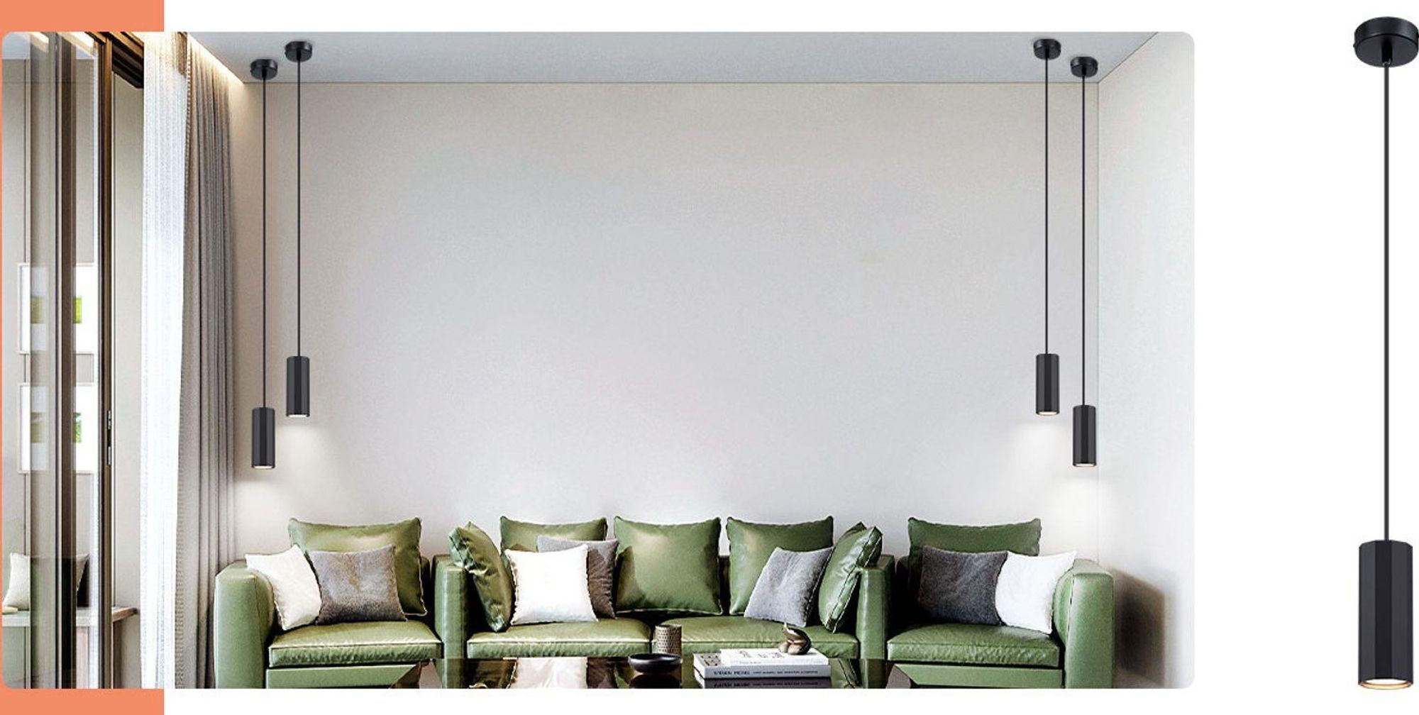 ZMH Hanglamp, zwart, metaal, 1 lichtpunt, pendelarmatuur, GU10, modern, industriële hanglamp voor woonkamer, eetkamer, keuken, slaapkamer