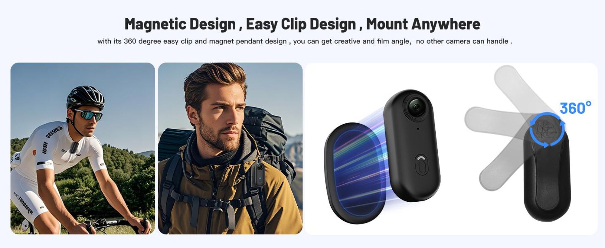 Mini-Körperkamera 1080P, daumengroße tragbare Action-Körperkamera mit Magnetclip – tragbare POV-Körperkamera für Sicherheit im Freien, Reisen
