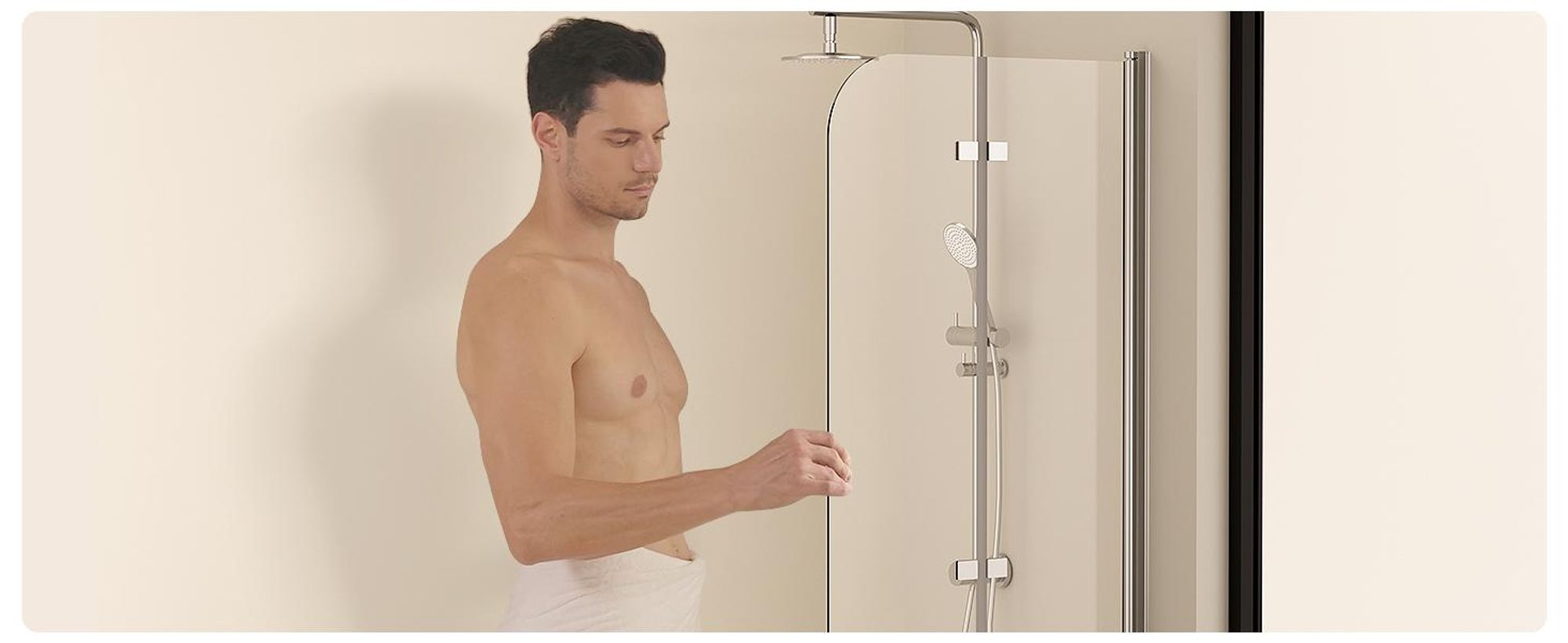 EMKE Paroi de douche pliante 100 x 140cm nano-revêtement ESG verre de sécurité double porte pliante paroi de douche en verre pour baignoires