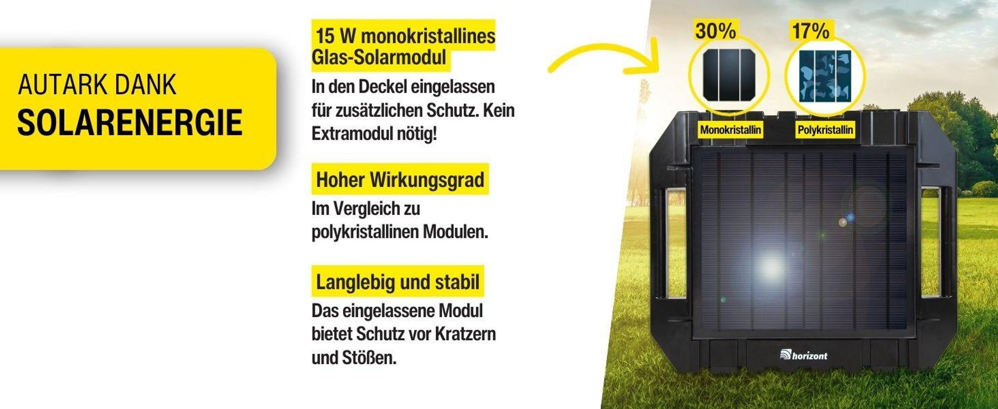 horizont 12 V Solar Weidezaungerät - ranger ® AS1800SC