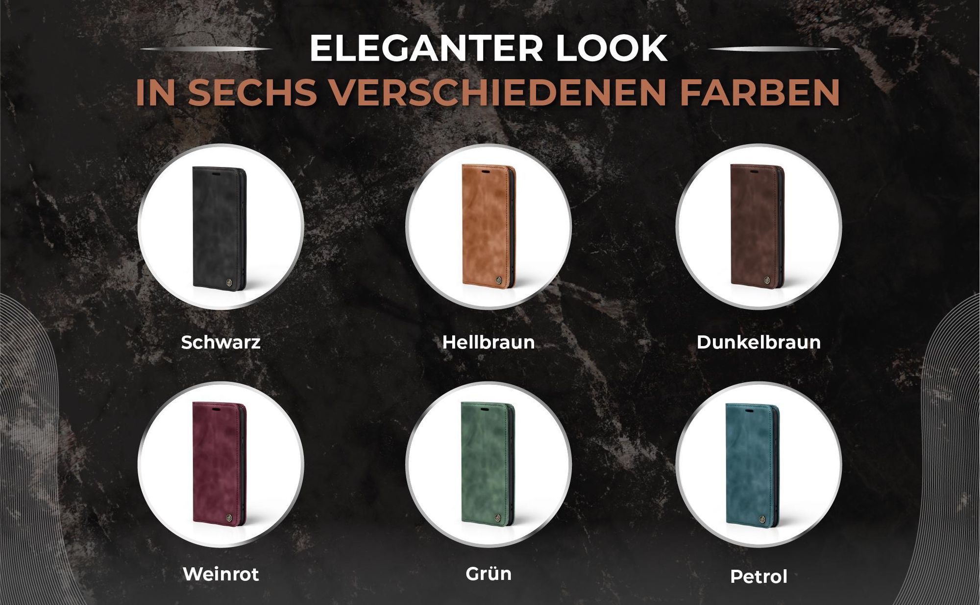 Flip-Hüllen für Apple iPhone 7 / 8 / SE in verschiedenen Farben und elegantem Design