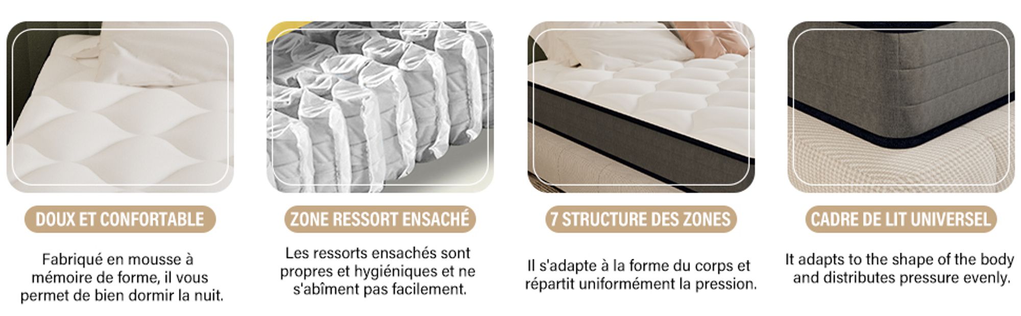 DEWINNER Matratze | Schaumstoff- und Memory-Foam-Matratze | Wendematratze, beidseitig voll nutzbar (90 x 190 cm, 18)