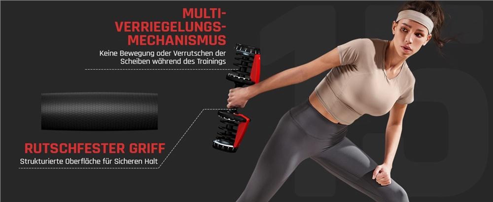 Yaheetech 2er Set verstellbare Kurzhantel 2,5–24 kg, Schnelleinstellung Hantel, platzsparend, Schwarz & Rot