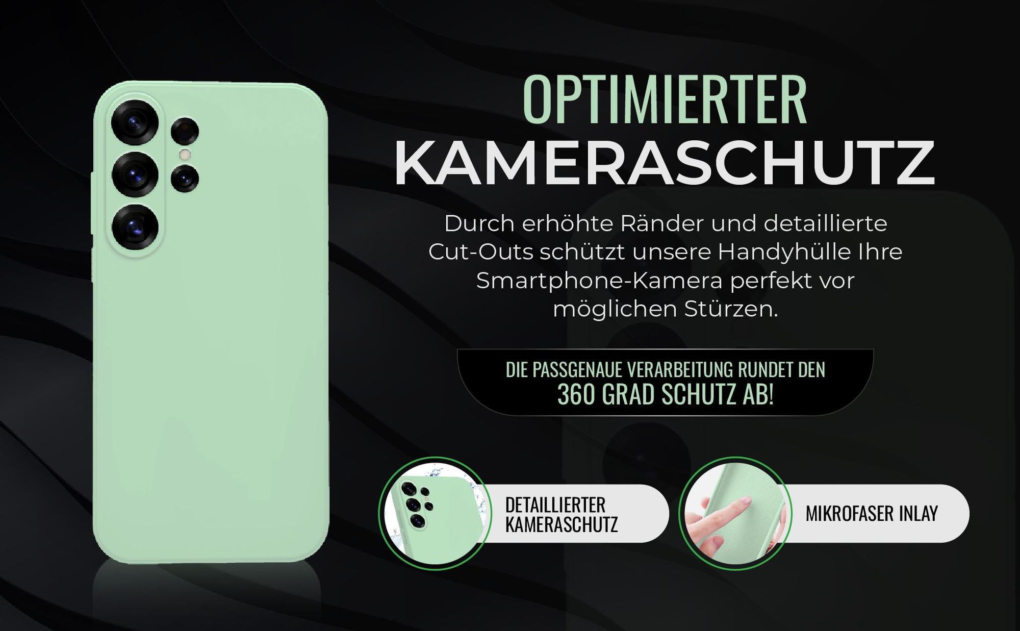 Handyhülle in Türkis für Samsung Galaxy S25 Ultra in detailliertem Kamera Cutout