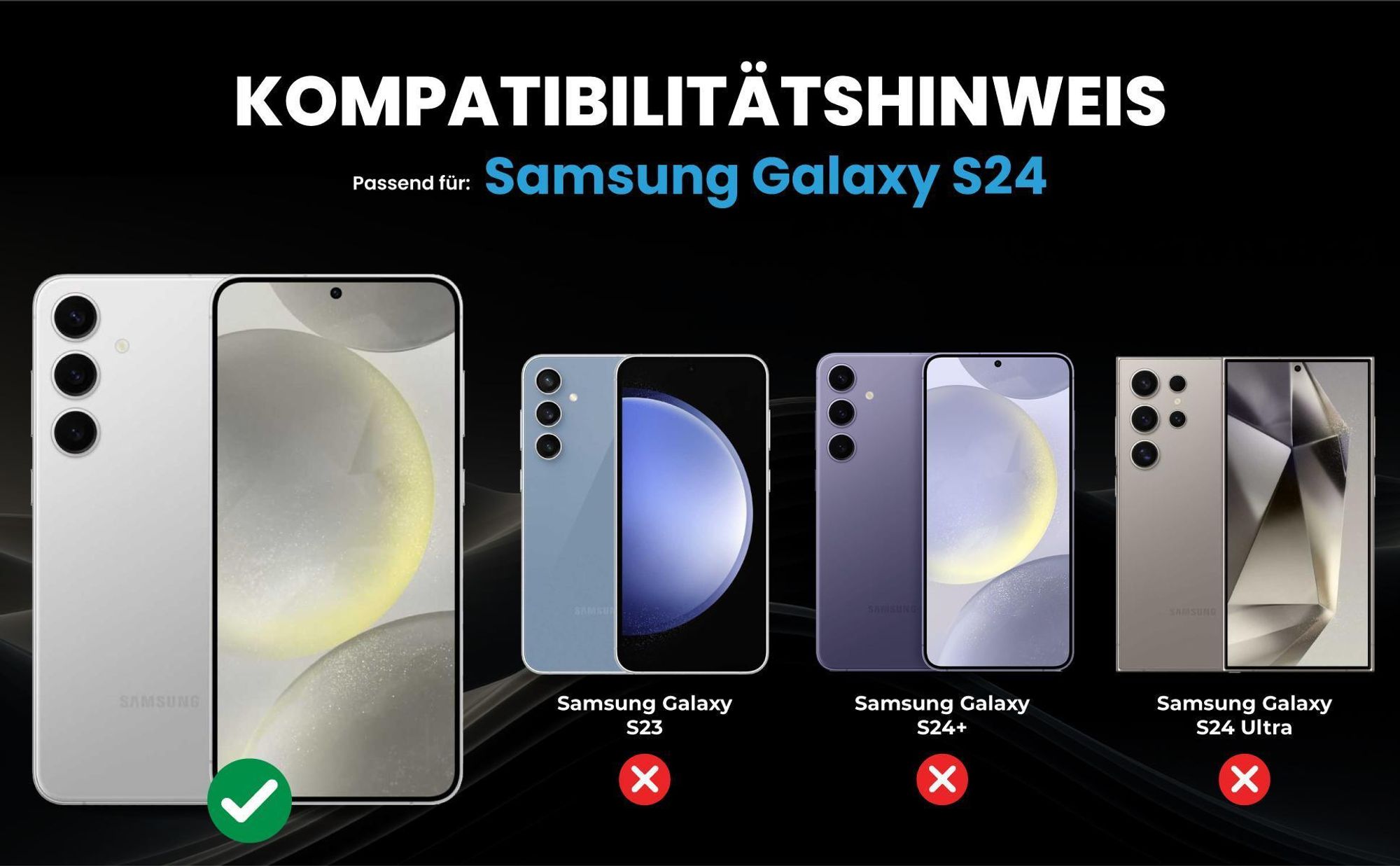 Kompatibilitätshinweise Hülle für Samsung Galaxy S24