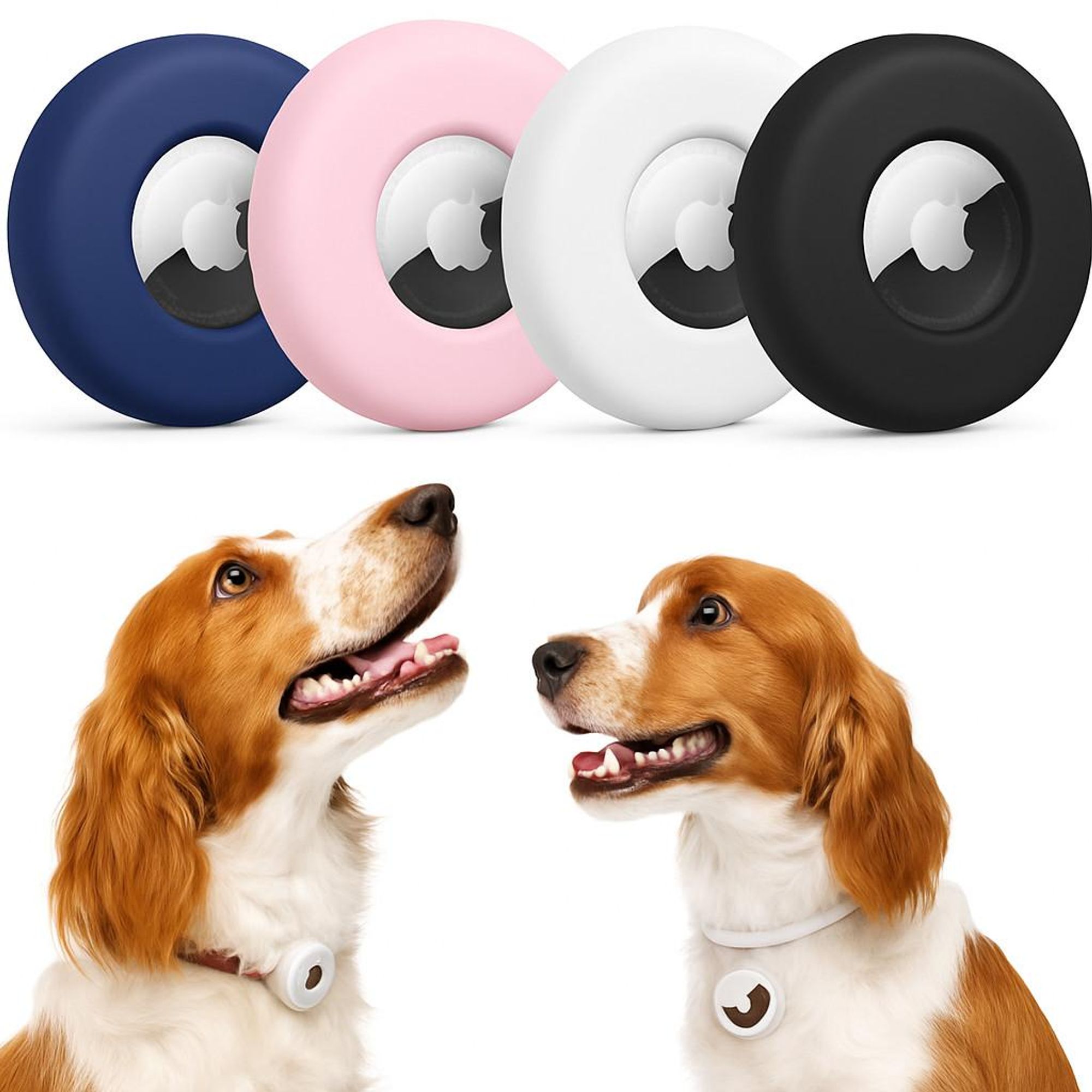Silikon Schutzhülle kompatibel mit Apple AirTag GPS Tracker Hundehalsband Katze
