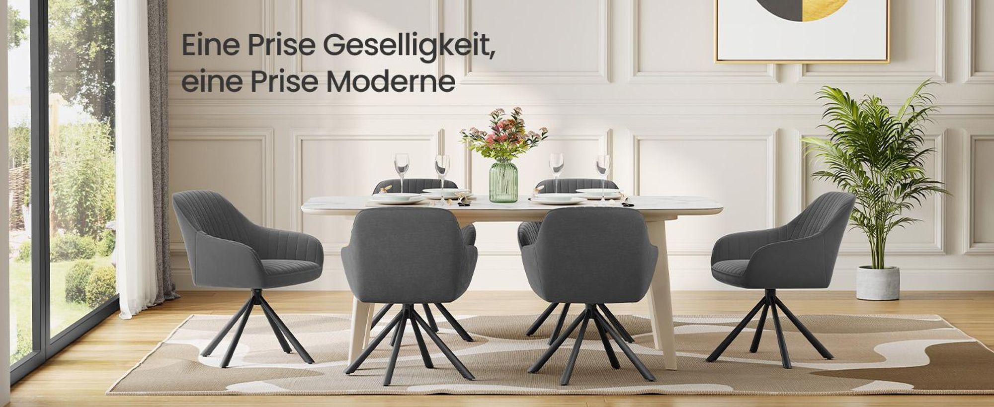 SONGMICS Esszimmerstuhl, Küchenstuhl, Sessel drehbar, Samt bis 120 kg grau
