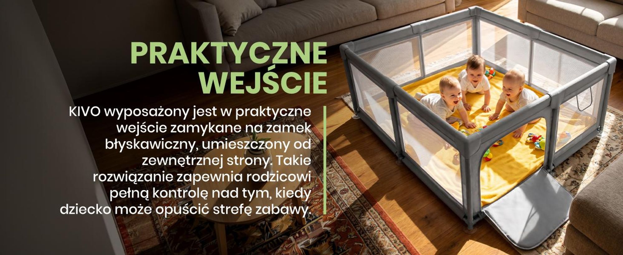 Dziecięcy kojec do zabawy z siatkowymi ściankami z zamkiem błyskawicznym 150 na 180cm