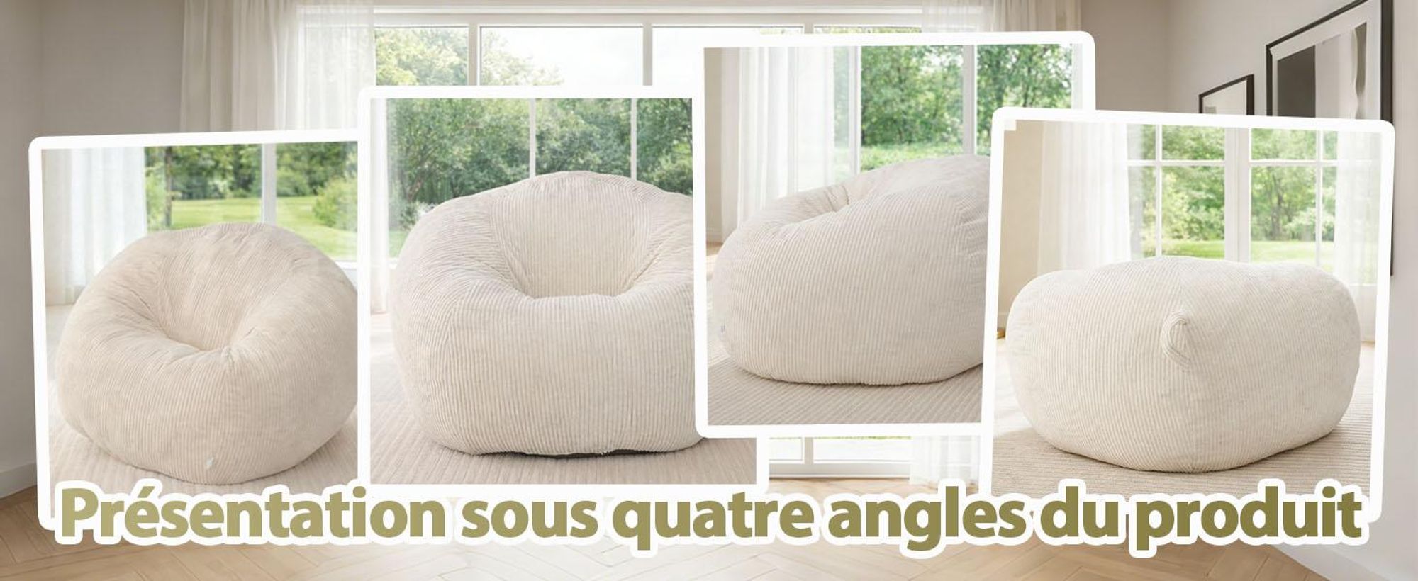 Fauteuil pouf géant pour adulte, rempli de blocs de mousse compressée, canapé au sol extra large et moelleux, chaise de lecture sans armature, circula