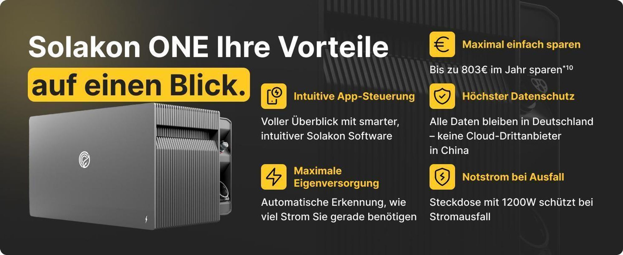 Balkonkraftwerk 2000W Solaranlage Steckerfertig Komplettset Photovoltaik Anlage 800W, Kabellänge: 5m, Solakon - onPower