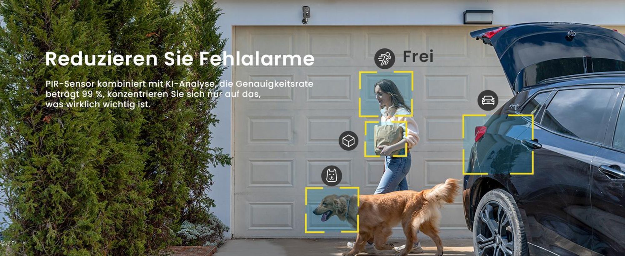 Überwachungskamera Aussen Akku Solar - 2K Kamera Überwachung Aussen WLAN Outdoor kabellos Solarpanel