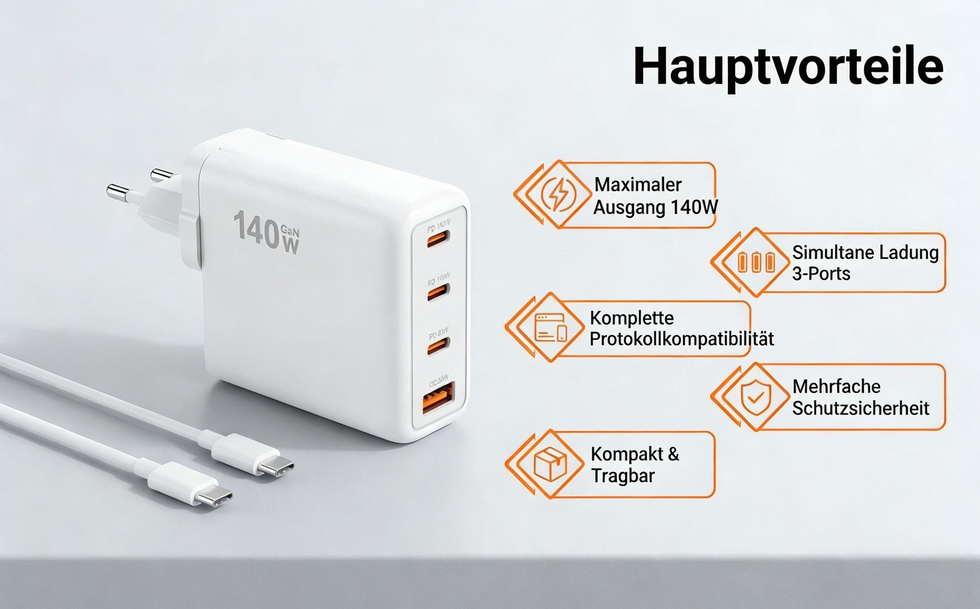 Schnellladegerät,USB-C/USB-A Power Adapter,Ladegerät,Power Adapter,Adapter