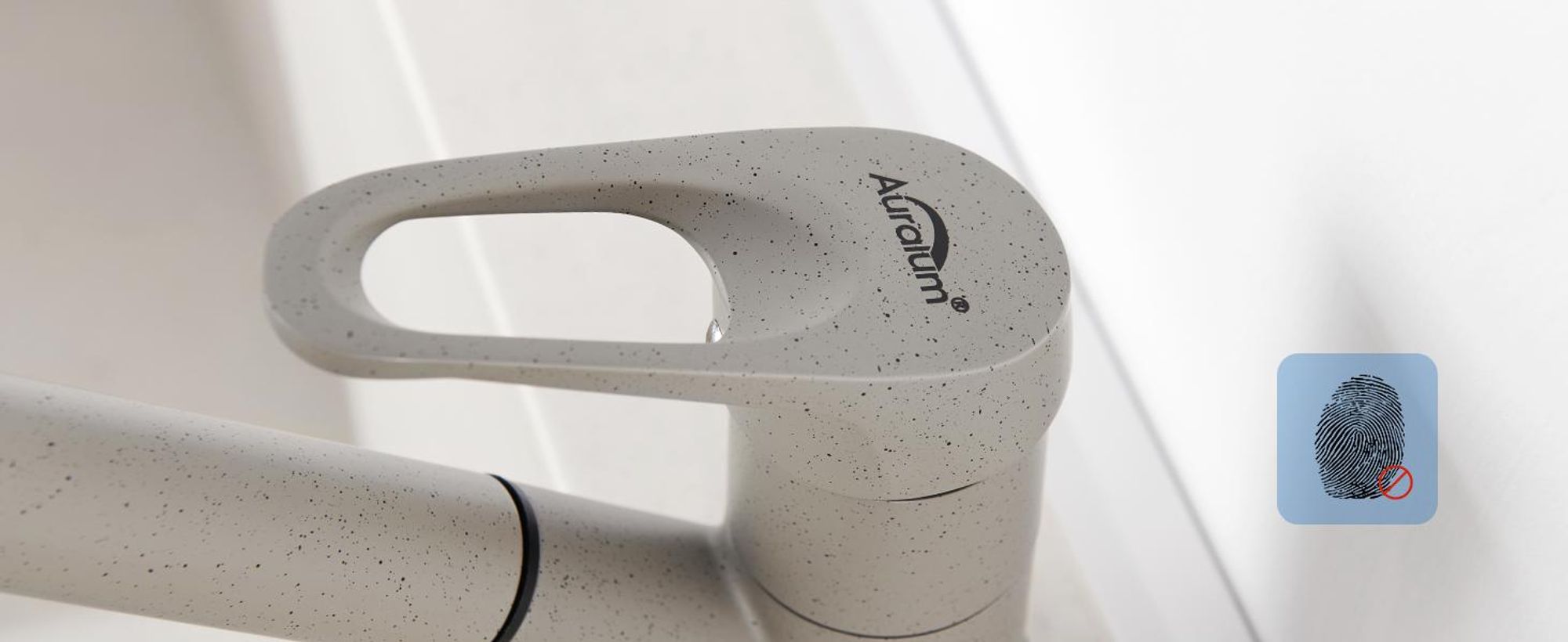 Küchenarmatur Grau Ausziehbar, 2 Strahlarten Massive Kupfer-Armatur Einhandmischer, Wasserhahn Küche mit Brause, Drehbar Spültischarmatur,Auralum MAX