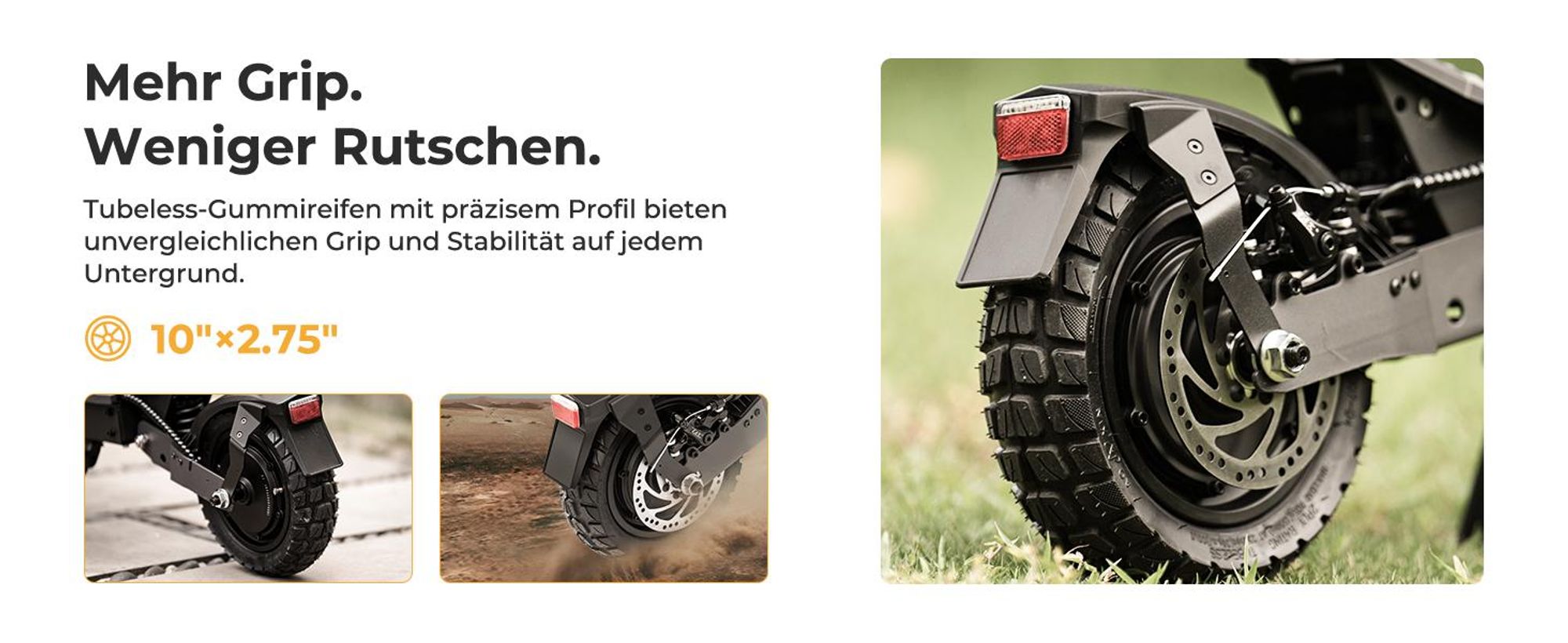 Ausom L1 ABE E-Scooter 500W 48V 15,6Ah 70 km Reichweite NFC Schloss E-ABS 10 Zoll Tubeless Reifen