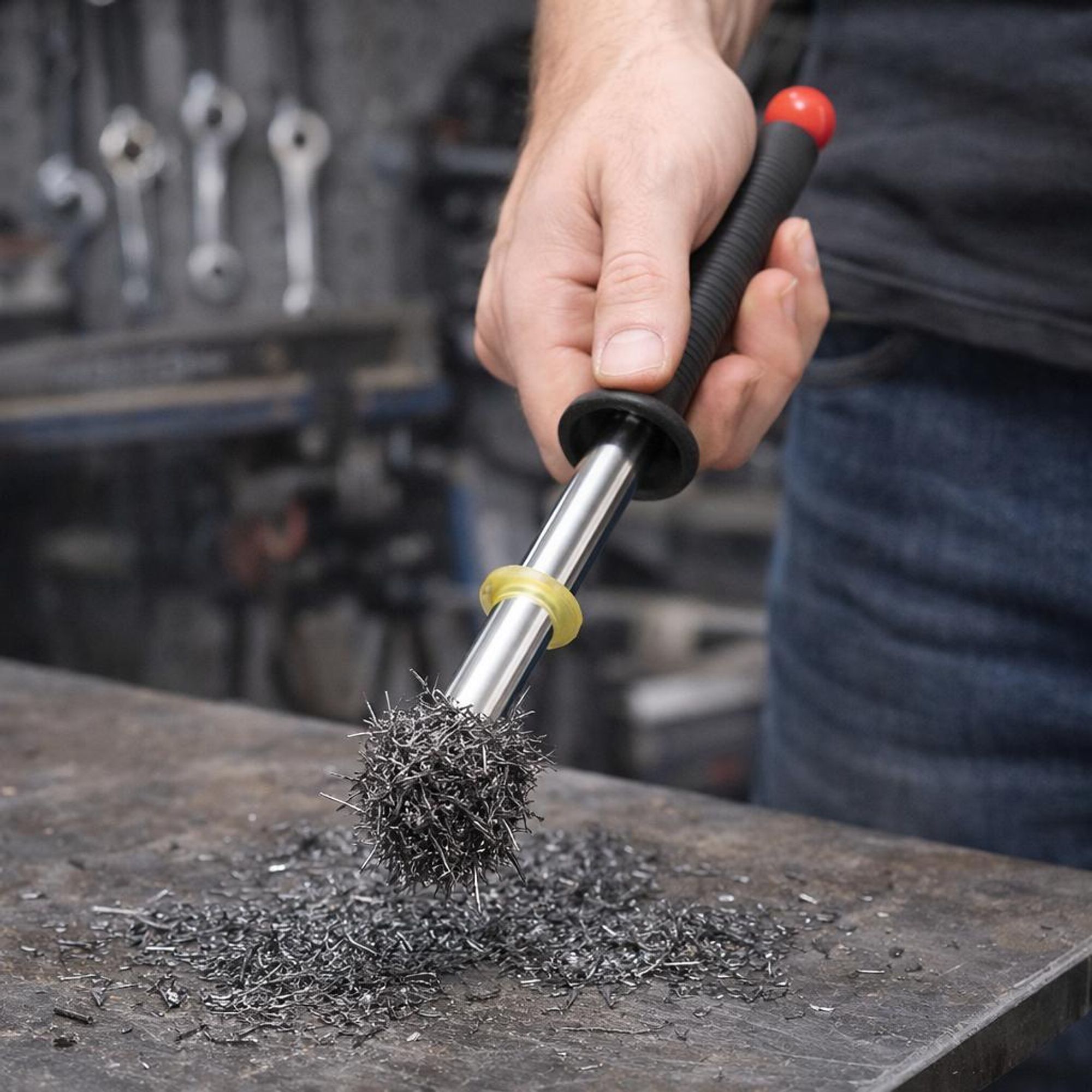 GAZELO | Spänesammler Magnet, 58CM, Magnet Spänesammler, Magnetstab für Späne, Metallspäne, Aufnahmewerkzeug Für Metallspäne von der Kappsäge