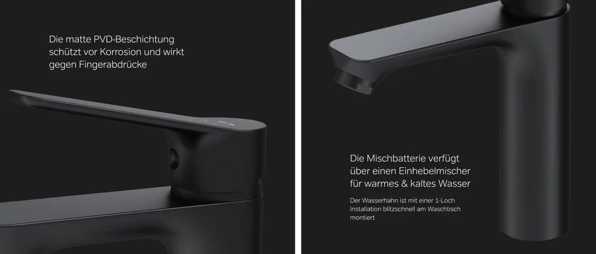 AM.PM Badarmatur mit Pop-Up Ablaufventil für Waschbecken Wasserhahn Bad Schwarz Waschtischarmatur mit Ablaufgarnitur Ventil Ablauf