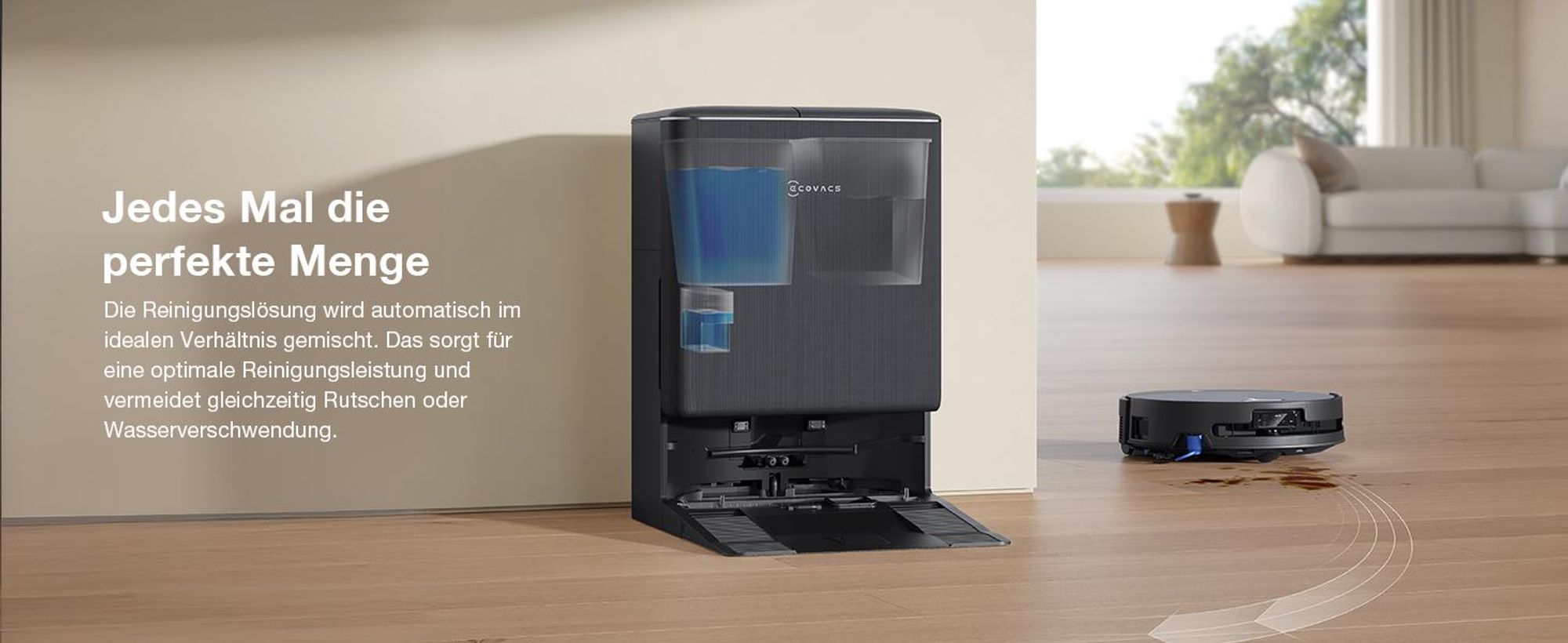 ECOVACS DEEBOT T90 PRO Omni 30.000Pa Saugroboter mit 2pcs Original-Reinigungslösung, Staubsauger Roboter mit Wischfunktion, Schwarz