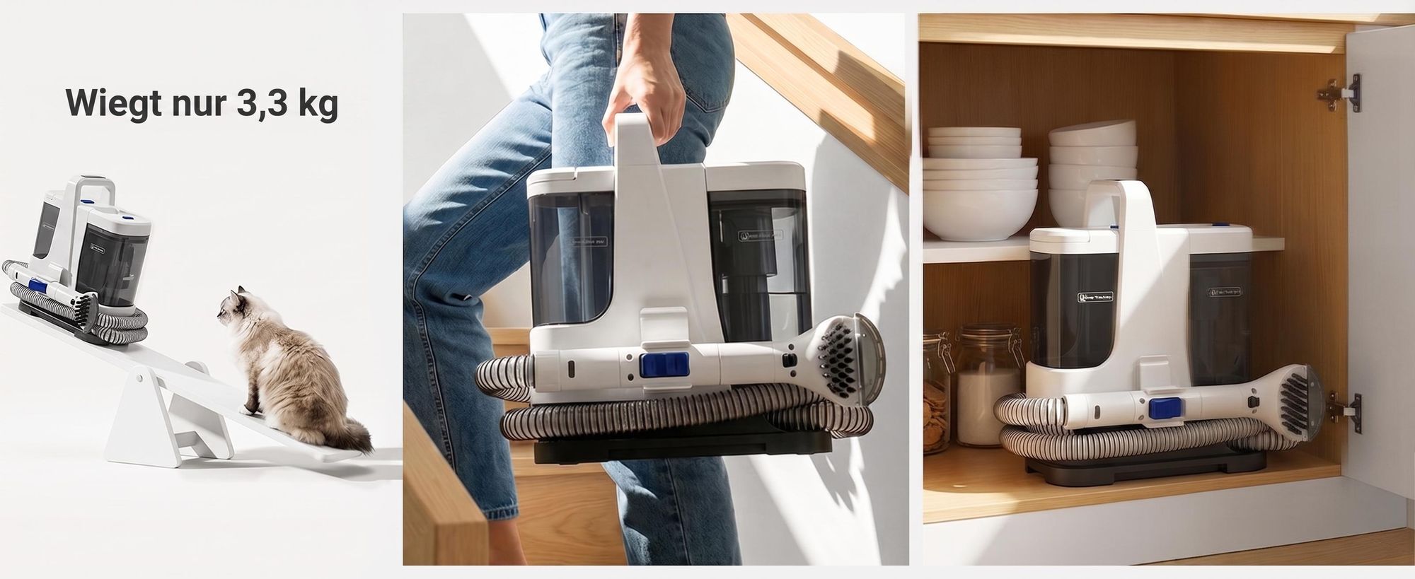 Lubluelu V9 Polsterreinigungsgerät Waschsauger mit Dampffunktion, 60 °C Warmwasser, 16500Pa, 1250W Nasssauger für Sofa Auto Teppiche Selbstreinigung