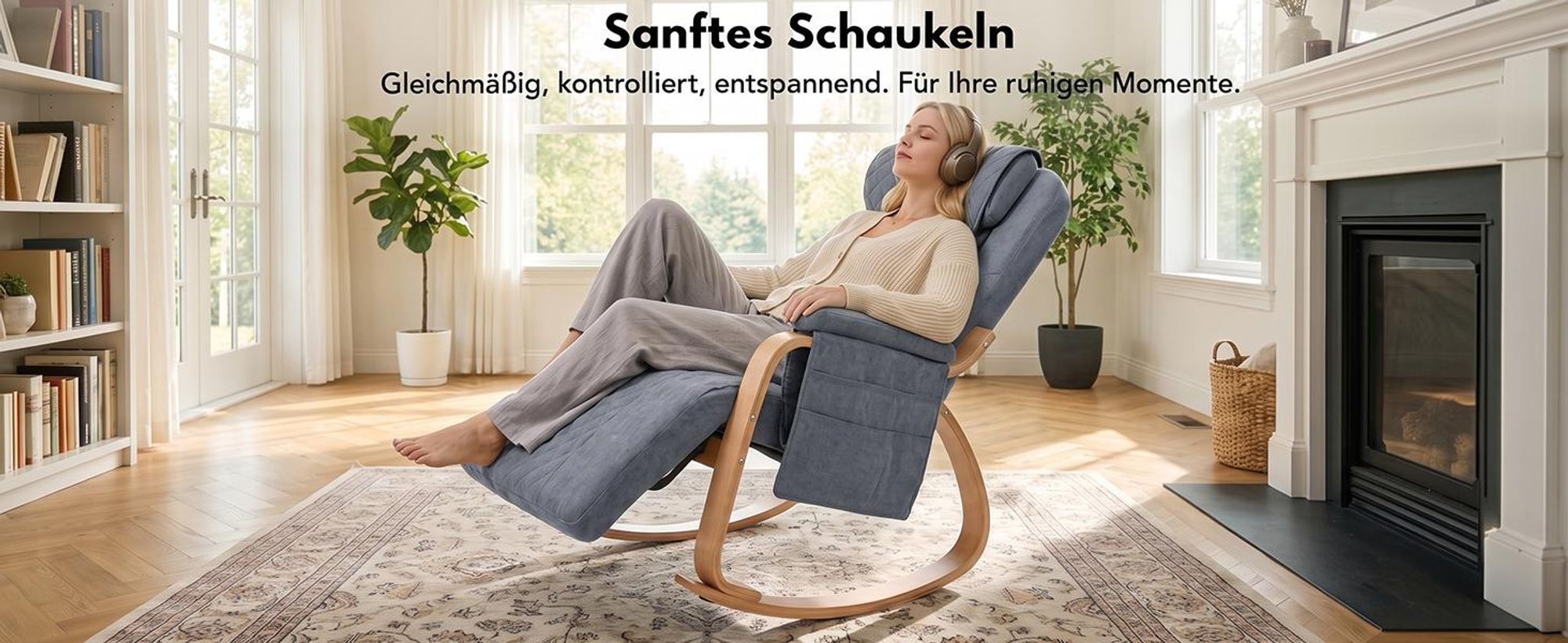 Schaukelmassagesessel mit sanftem,gleichmäßigem Schaukeln für ruhige und entspannte Momente zu Hause