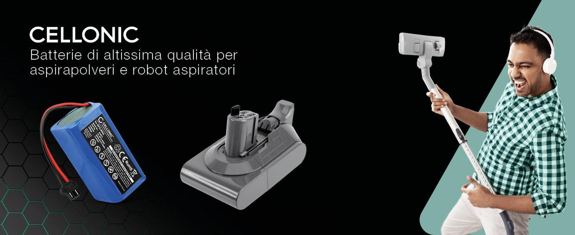 CELLONIC 1x Batteria per Aspirapolvere Compatibile con Dreame RL55L, Compatibile con Roborock S7, Compatibile con Dreame L10s Ultra, D10 – (5200mAh, 14.4V)