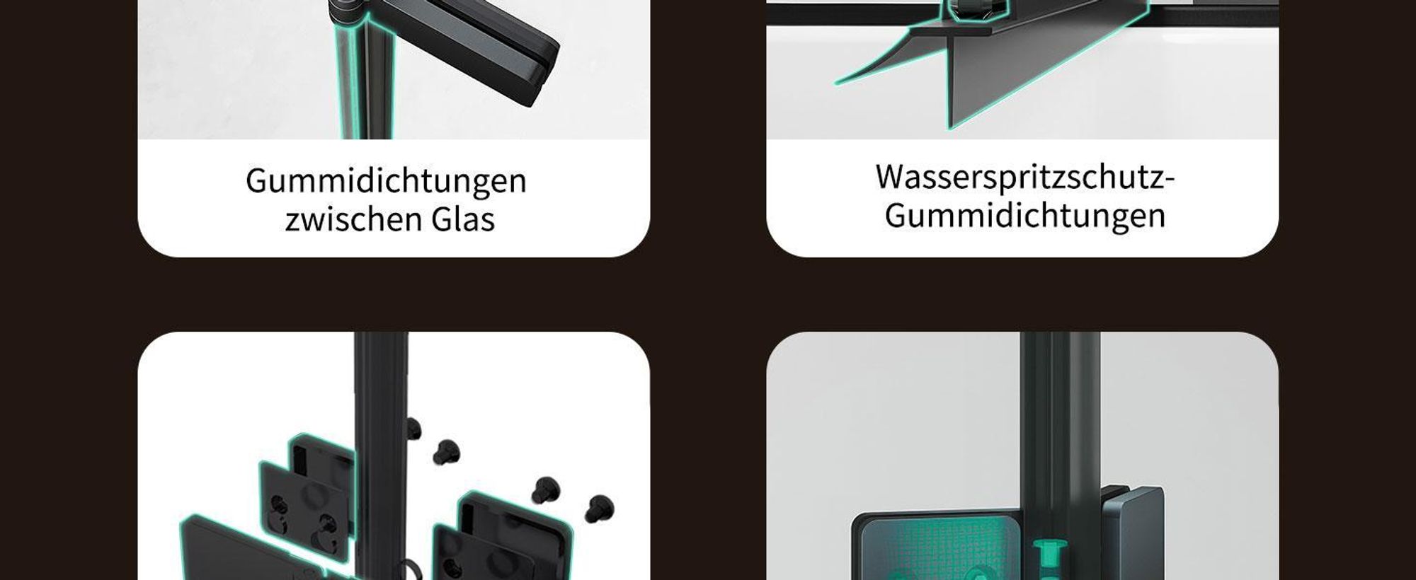 Duschabtrennung Faltbar Duschwand für Badewanne 140x140cm 3-Teilig Badewannenfaltwand Schwarz Badewannenaufsatz aus ESG GLAS Duschtrennwand, Streifen
