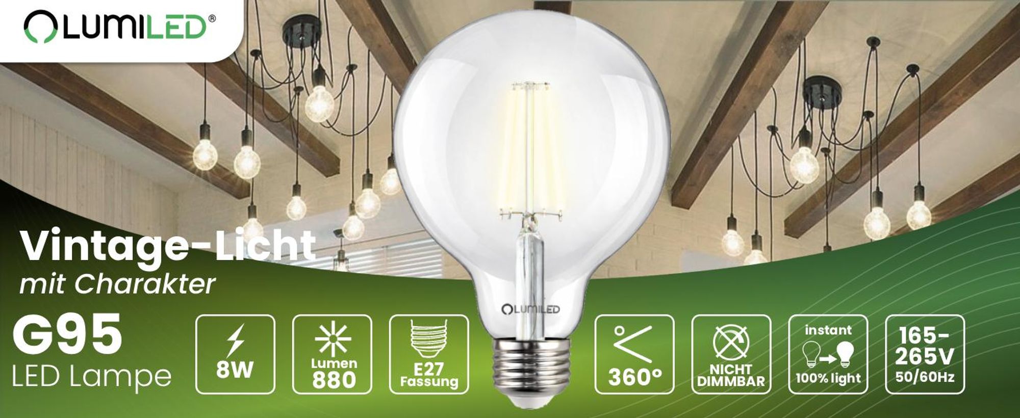 LUMILED 3x E27 LED Lampen G95 Globe matt 8W Ersetzt 75W Glühlampe 880lm Leuchtmittel 4000K Neutralweiß Glühbirne Retro Filament Glas Große Kugel Deko 3 Stück Birnen Haus Café Bar 95mm