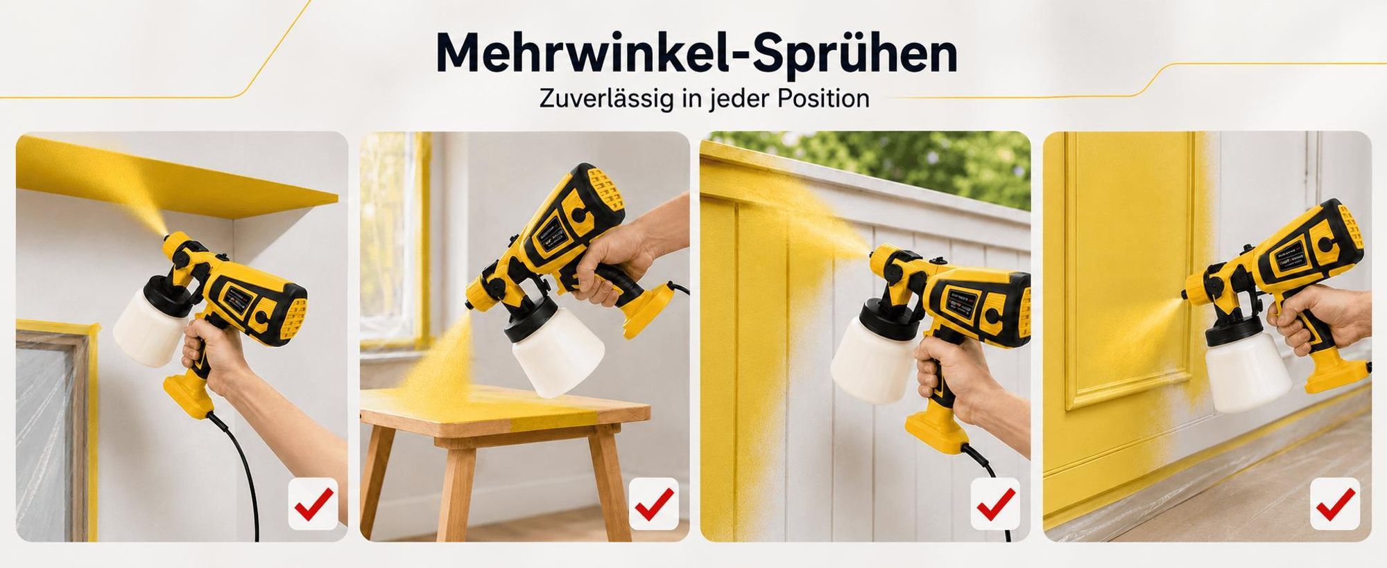 Farbsprühsystem Elektrisch Lackierpistole Farbsprühgerät 700W 1,4L 5 Kupferdüsen 3 Muster