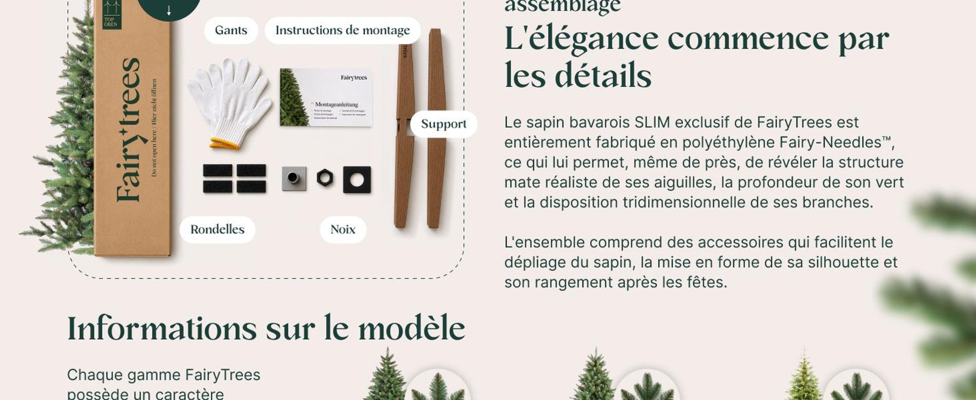 FairyTrees Sapin de Noël Artificiel 180cm Bavière Slim 100% PE Vert 100% PE Premium, artificiel, forme Slim, branches denses, réaliste, vert, Christmas Tree, fabriqué en UE, FT36