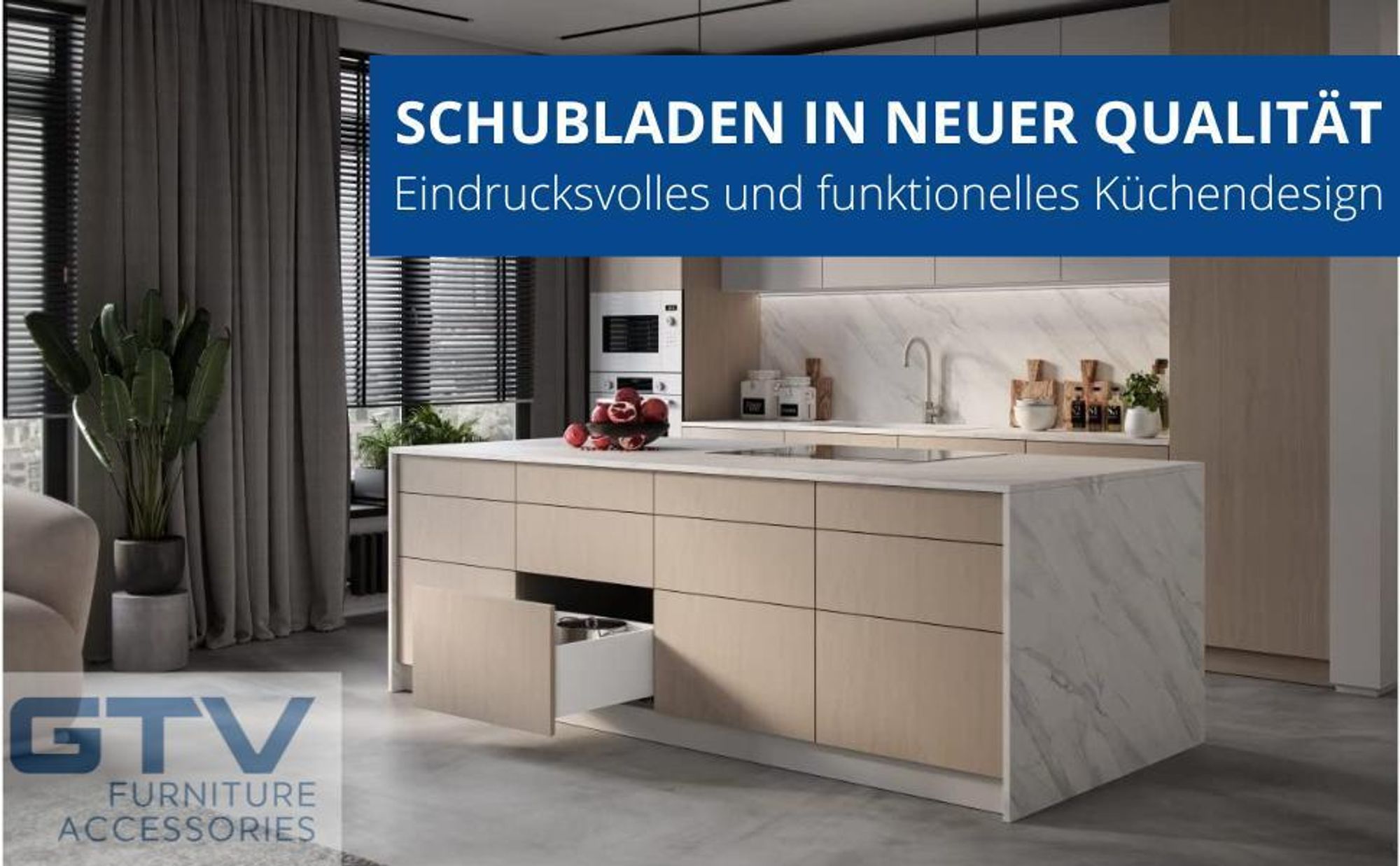 GTV Schubladensystem AXIS PRO, Schubkastengarnitur mit Vollauszug und integriete Dämpfung, Weiss, Belastbarkeit bis 40 kg, Soft-Close, Den freien Zugang, Breite: 550 mm, Höhe: 120 mm