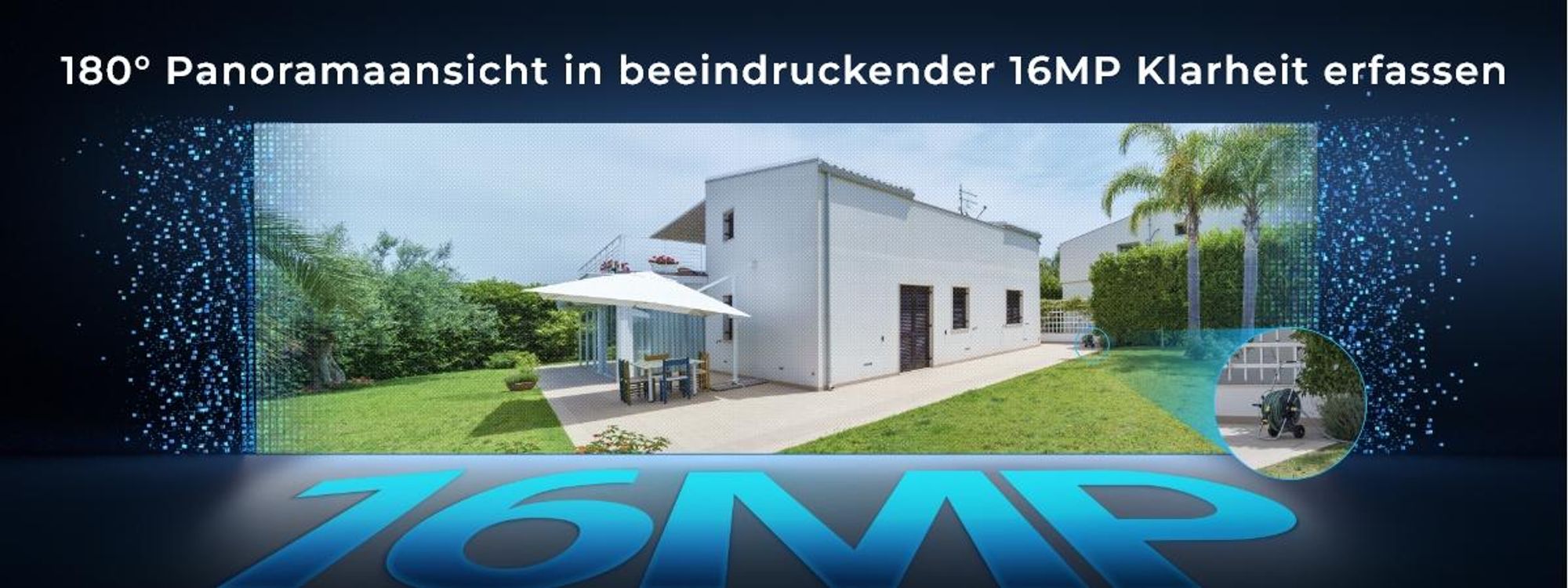 Reolink Duo 3 PoE, 8K 16MP Dual-Objektiv PoE Überwachungskamera, 180° Panorama, Bewegungsspur, Farbnachtsicht, Intelligente Erkennung, 2-Wege-Audio
