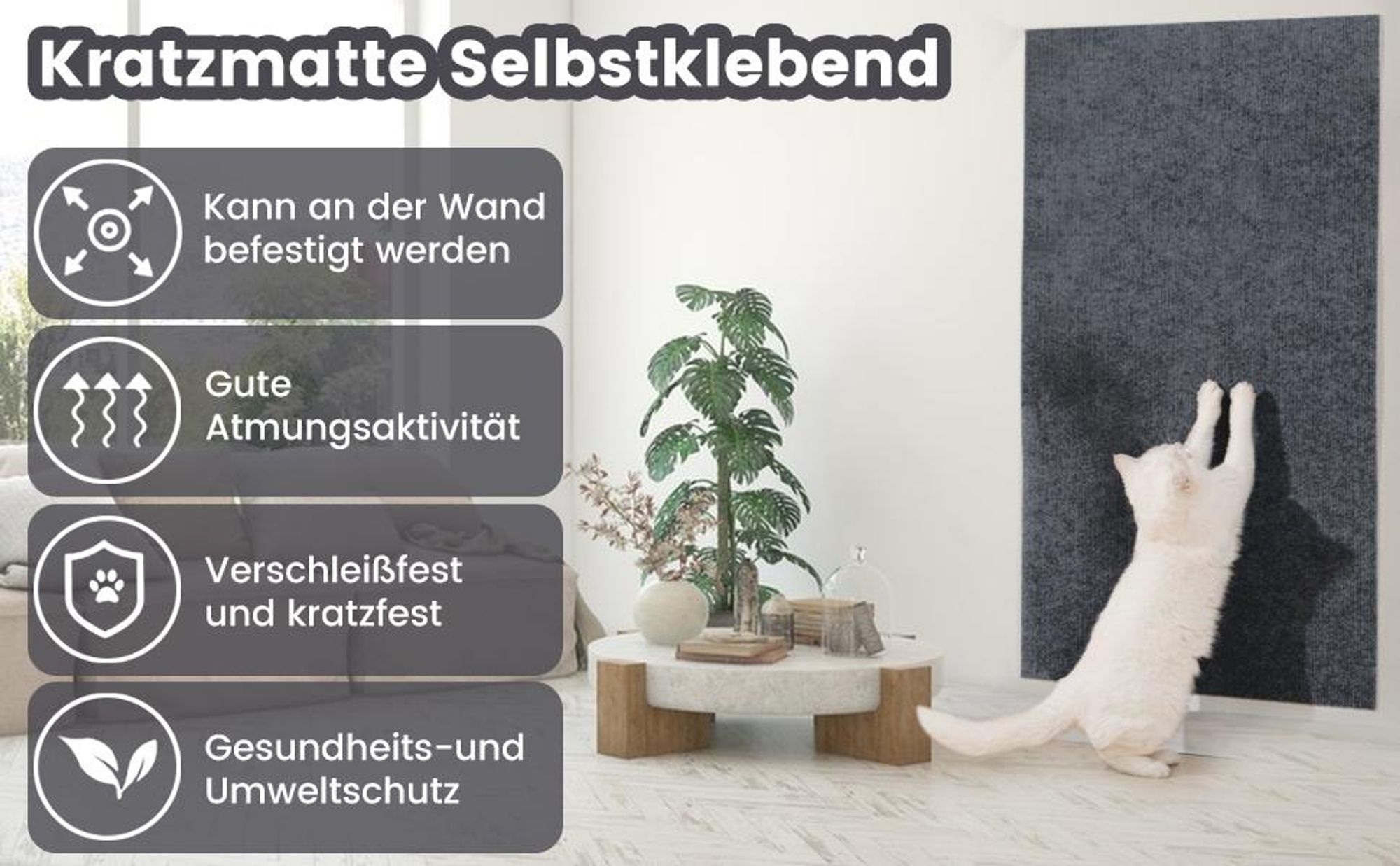 Katze Kratzschutz Matte, Kratzmatte, Kratzbrett Katze, Kratzschutz Sofa Katze, Katzenkratzmatte, DIY Selbstklebend, für Wände, Sofas, Böden