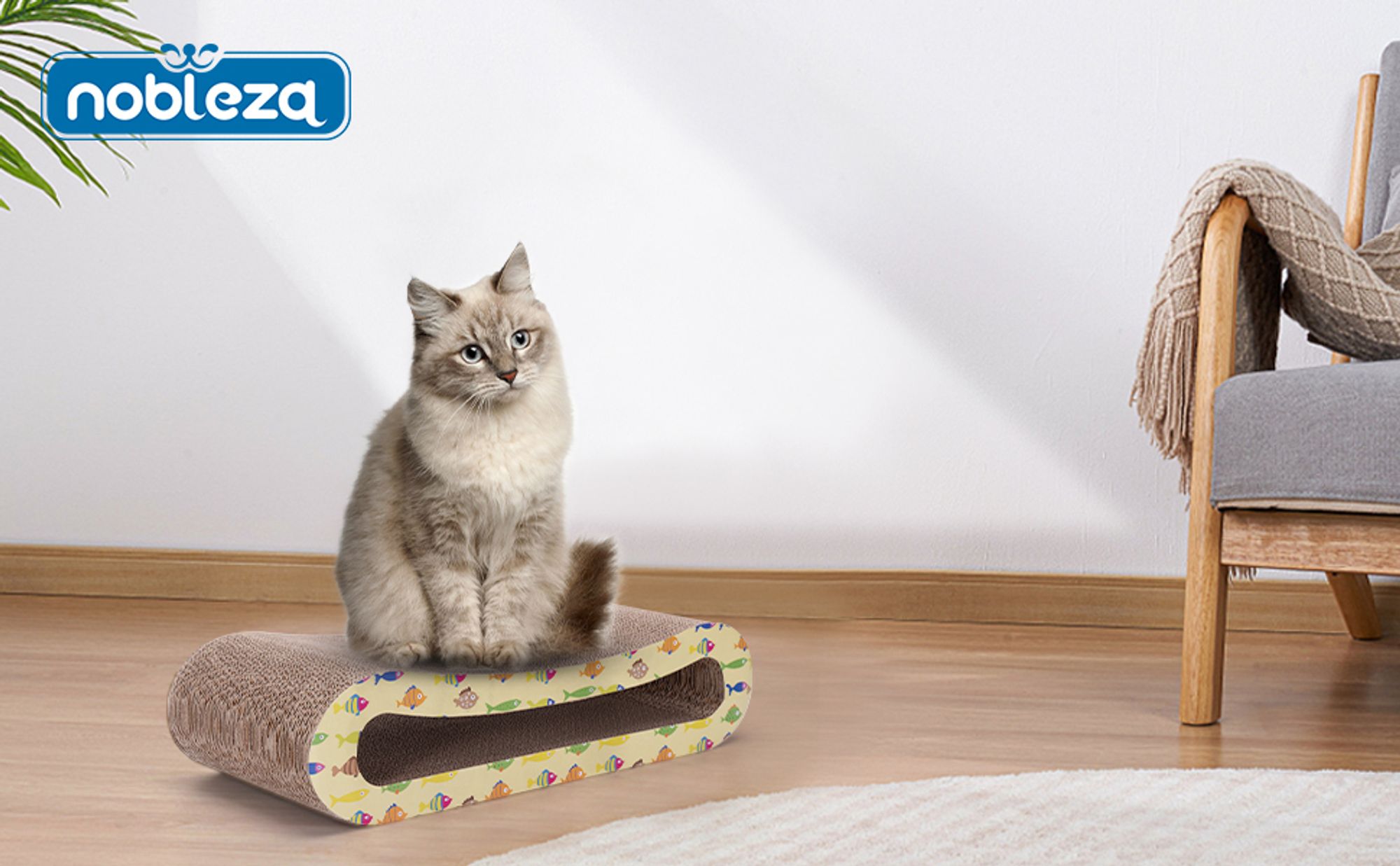 Kratzbrett Kratzlounge für Katzen 2 in 1 – Kratzpappe,Katze Kratzbrett,Katzenkratzer mit Wellpappe Katzenminze