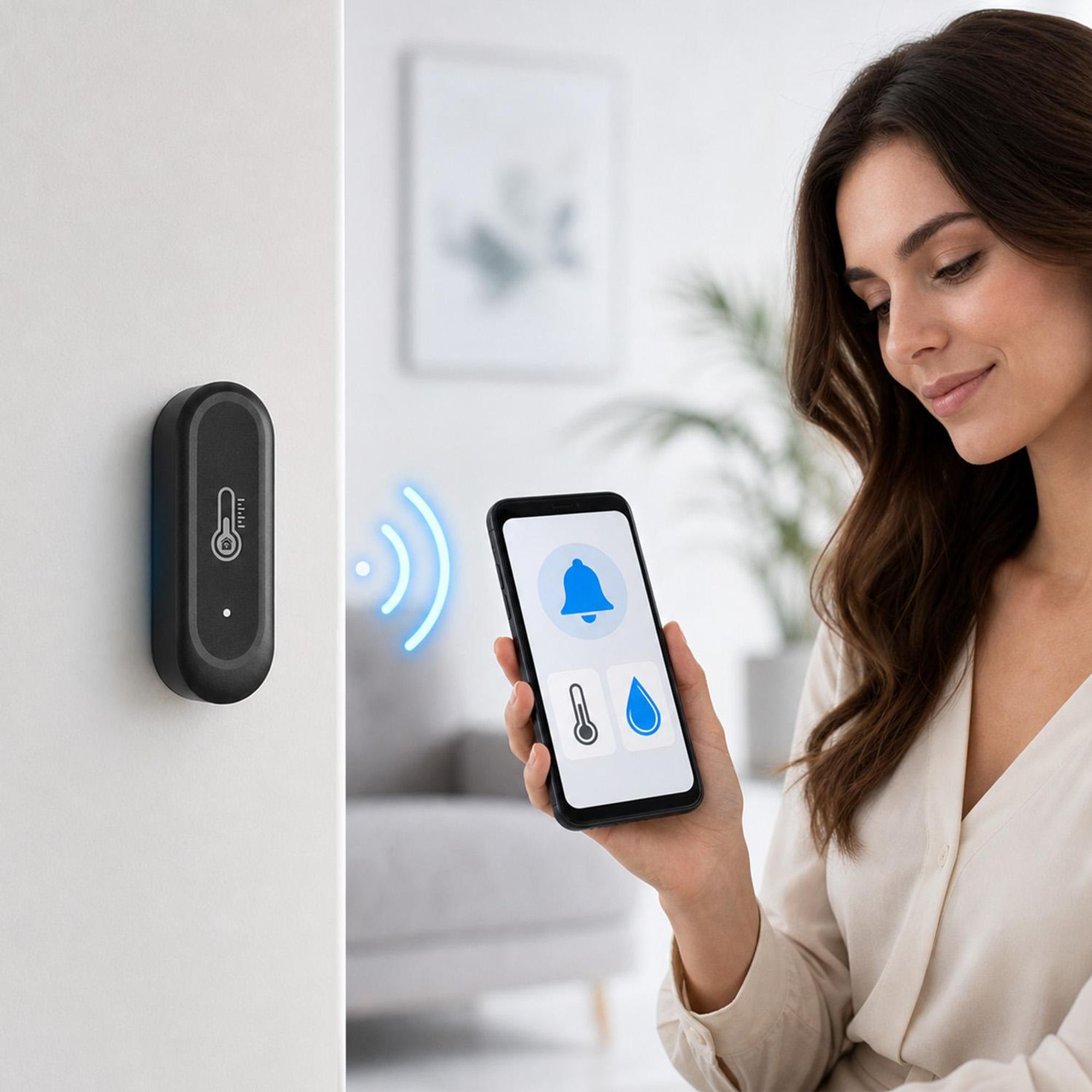 2x GreenBlue WLAN-Außensensor für Temperatur und Luftfeuchtigkeit Android/iOS 3,0 V DC LR03x2 IP65 GB741