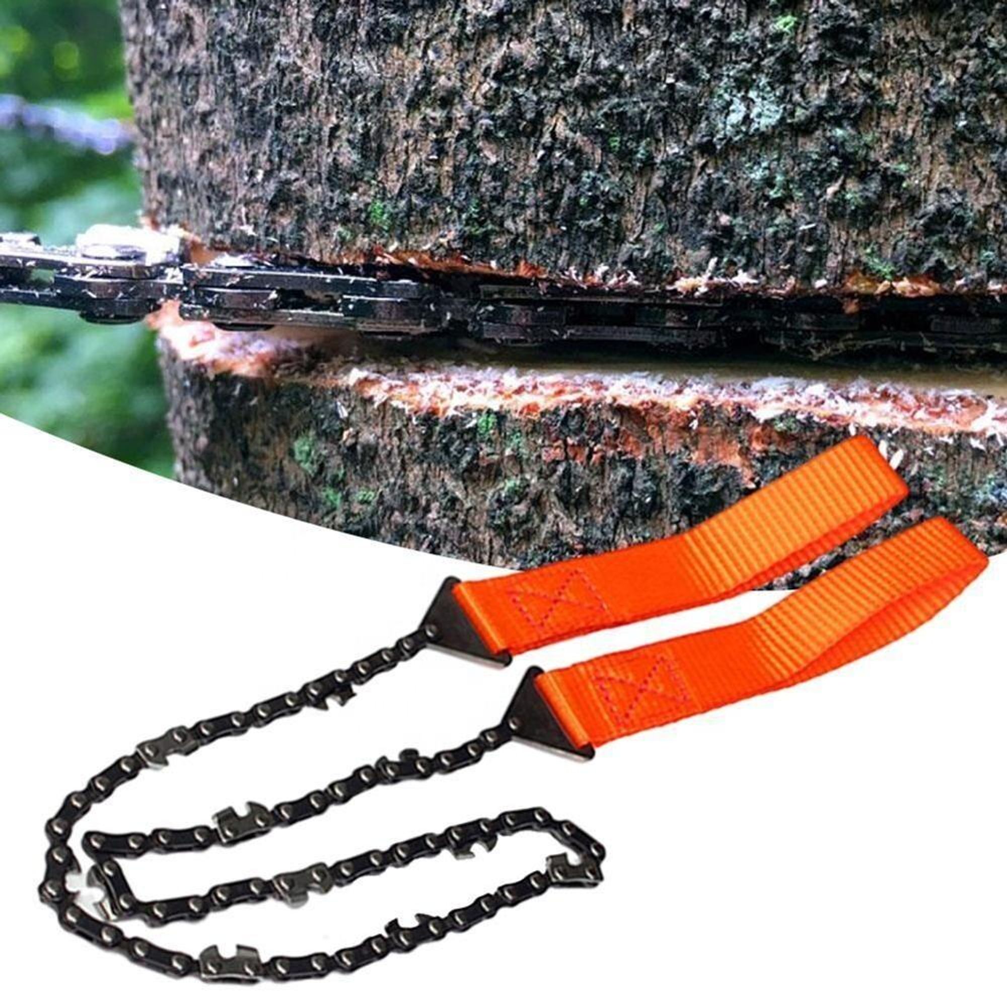 Handkettensäge Seilsäge Sägeseil 11 Zähne Manganstahl faltbar mit Tasche 140g