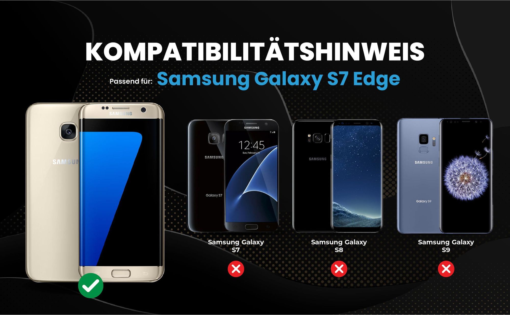 Kompatibilitätshinweise Hülle für Samsung Galaxy S7 edge
