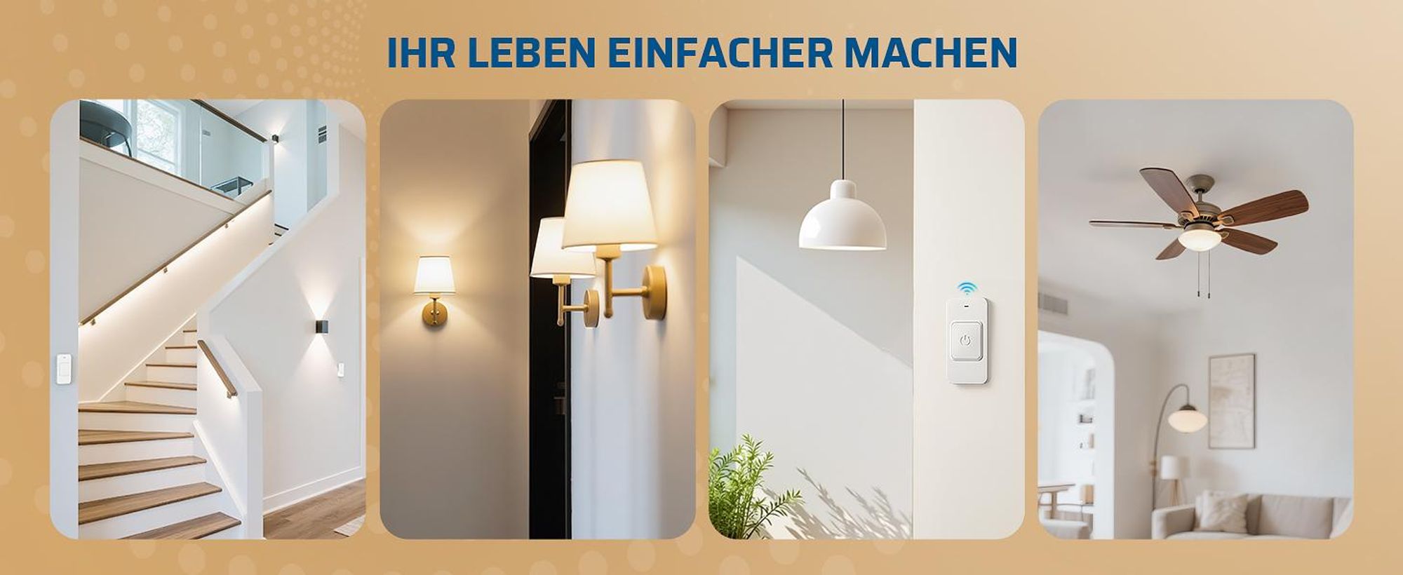 DEWENWILS Funk-Lichtschalter Set 230V, Magnetischer Funkschalter Mit Empfänger, Drahtlos, Reichweite Bis 30 m, 2300 W