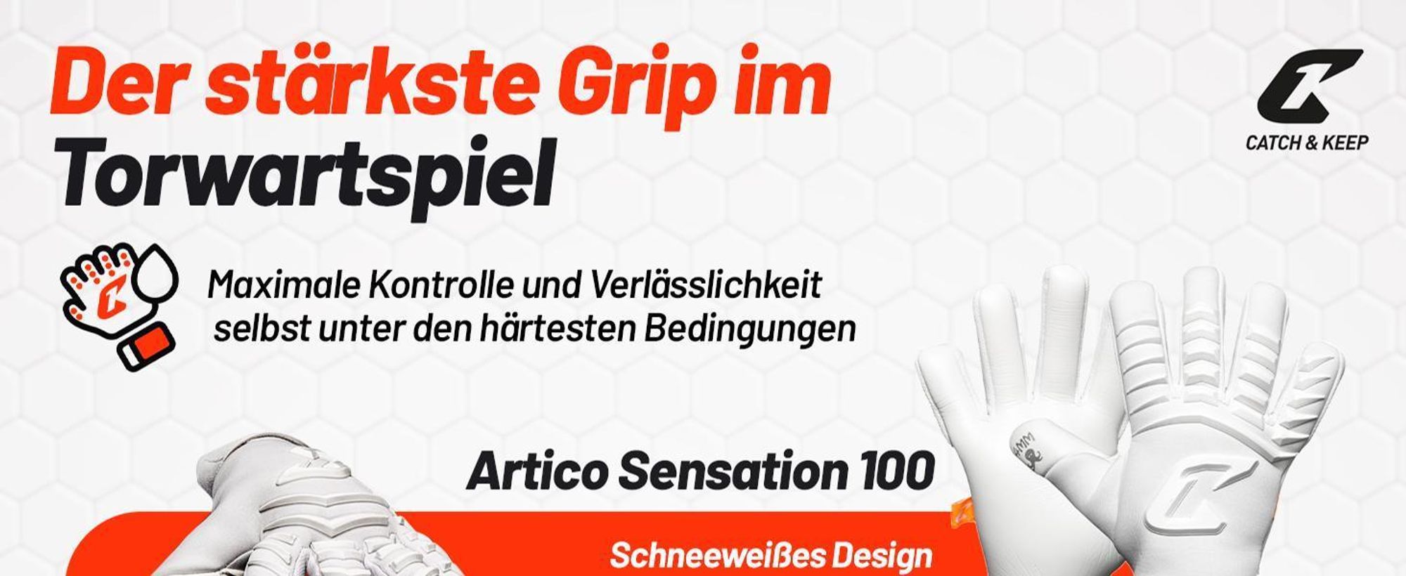 Catch & Keep Artico Sensation 100 Torwarthandschuhe Herren weiß Gr 9,5