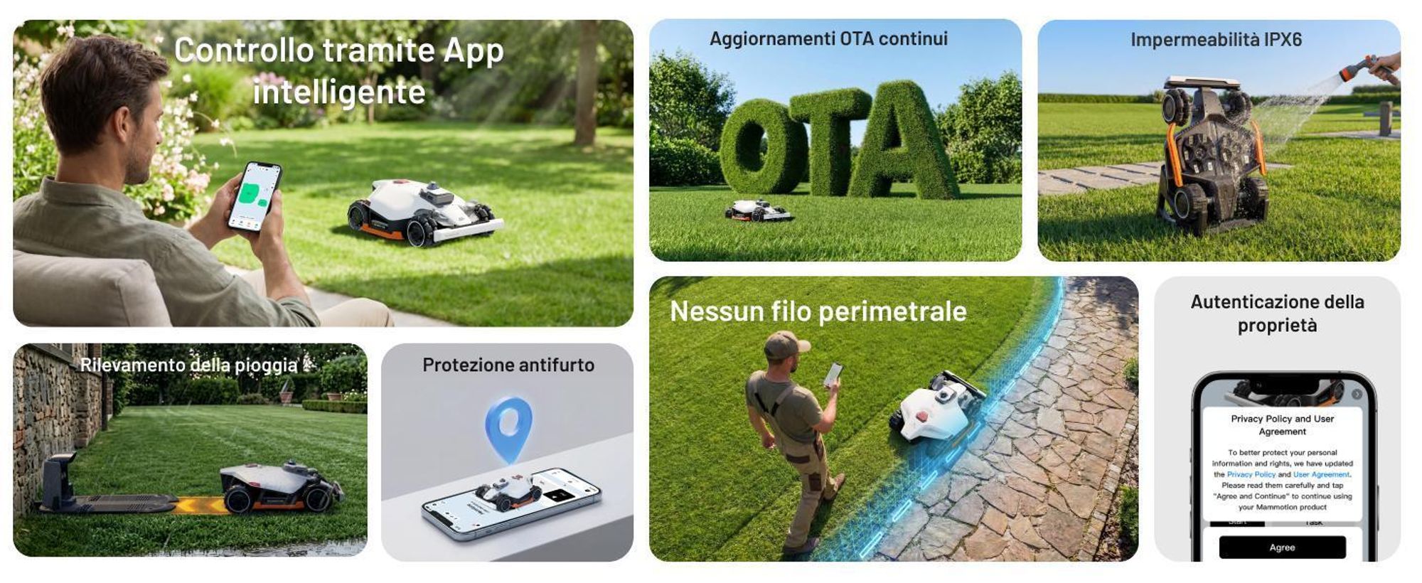 Robot tosaerba Mammotion LUBA 3 AWD 5000 con garage, senza cavo perimetrale, fino a 5000m², trazione integrale, mappatura auto,pendenza 80%, 4G, APP