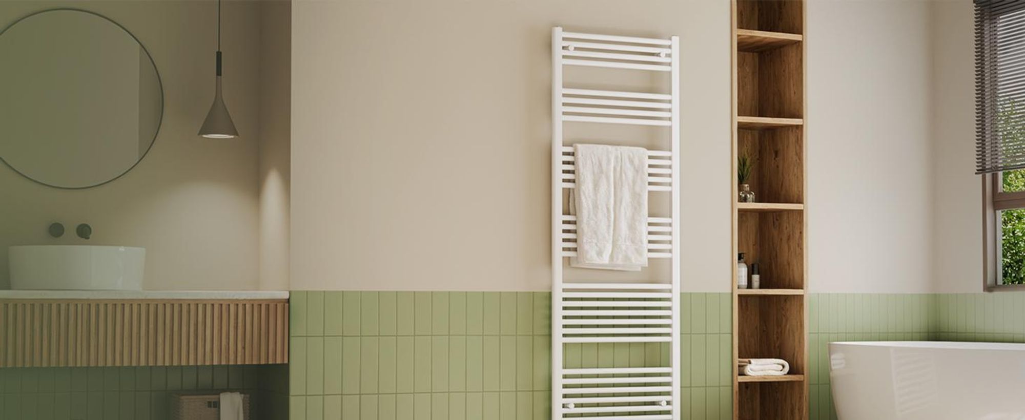 S'AFIELINA 180 x 60 cm Badheizkörper Handtuchtrockner Handtuchheizkörper Handtuchhalter Mittelanschluss Handtuchwärmer Gerade Weiß mit Ventil,860 W