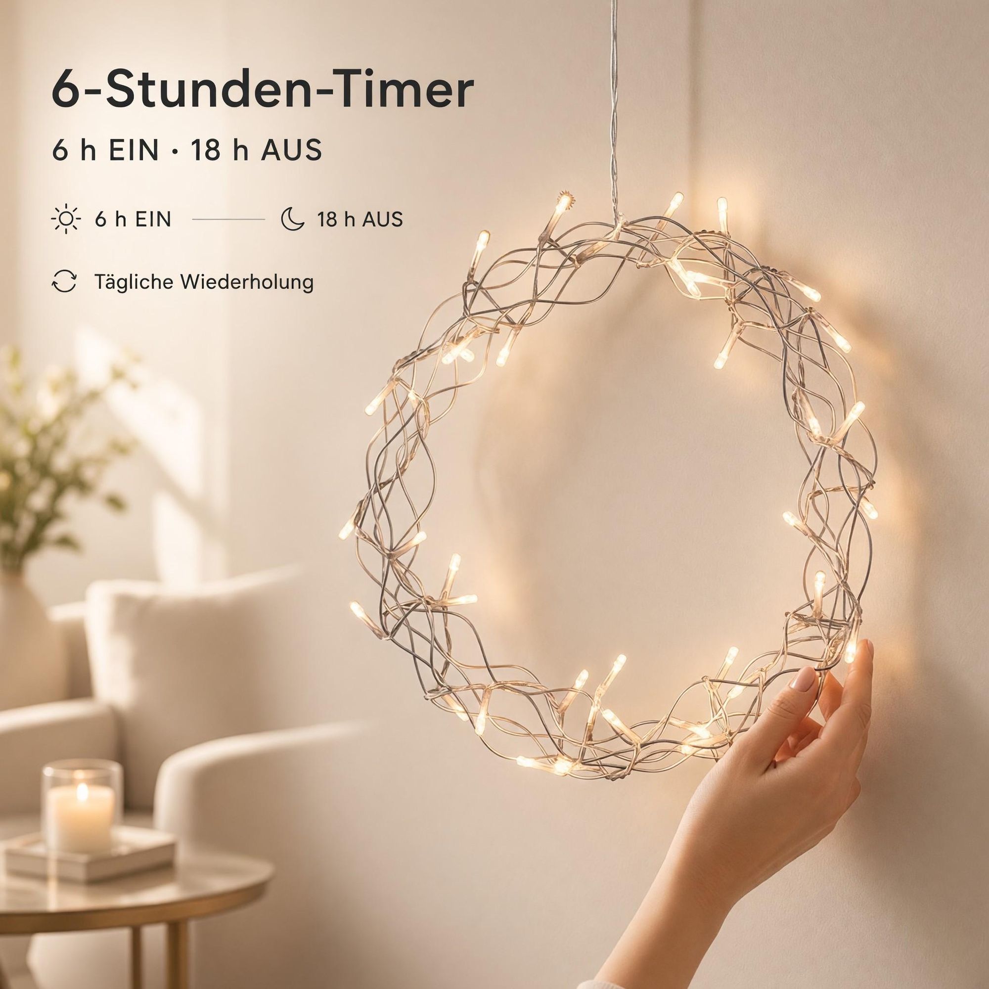 Weihnachtskranz mit Timer