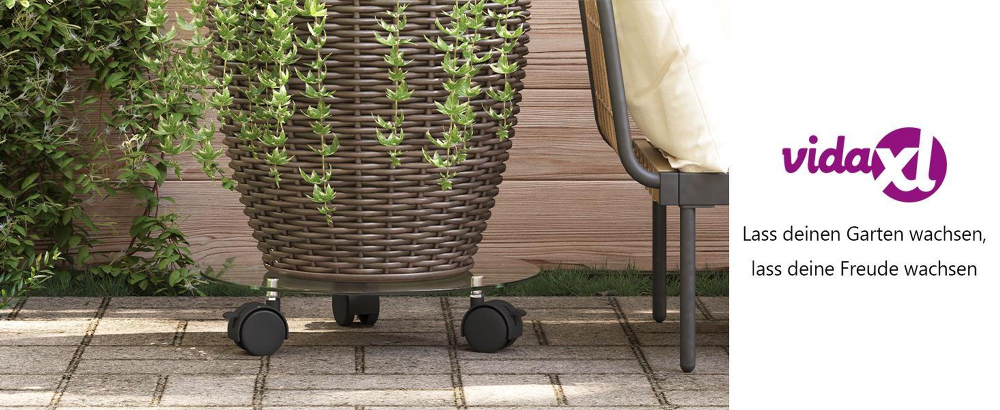 vidaXL Pflanzenständer mit Rollen 2 Stück Hartglas 28 cm Rund