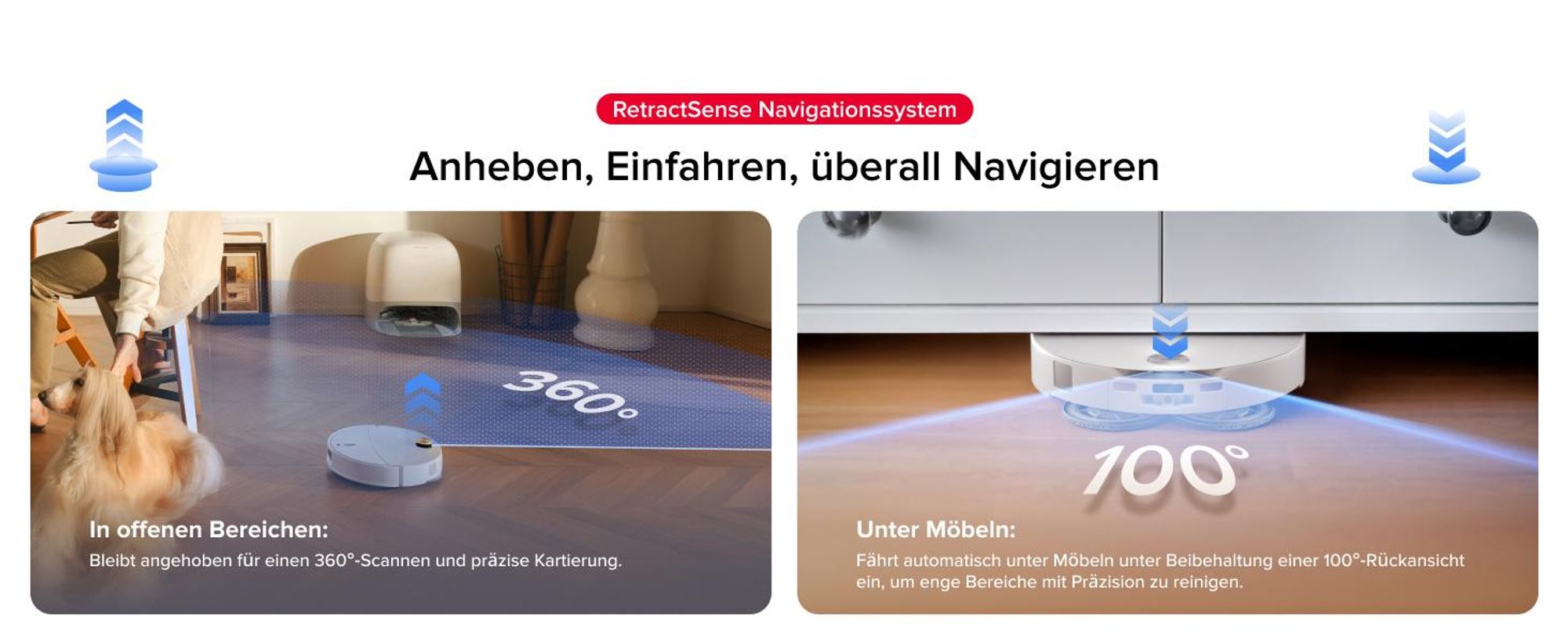 Roborock Qrevo Curv 2 Pro Staubsauger Roboter, 25.000 Pa Saugroboter mit Wischfunktion und Wischmopp-Hebefunktion, 100 °C Moppwäsche mit heißem Wasser