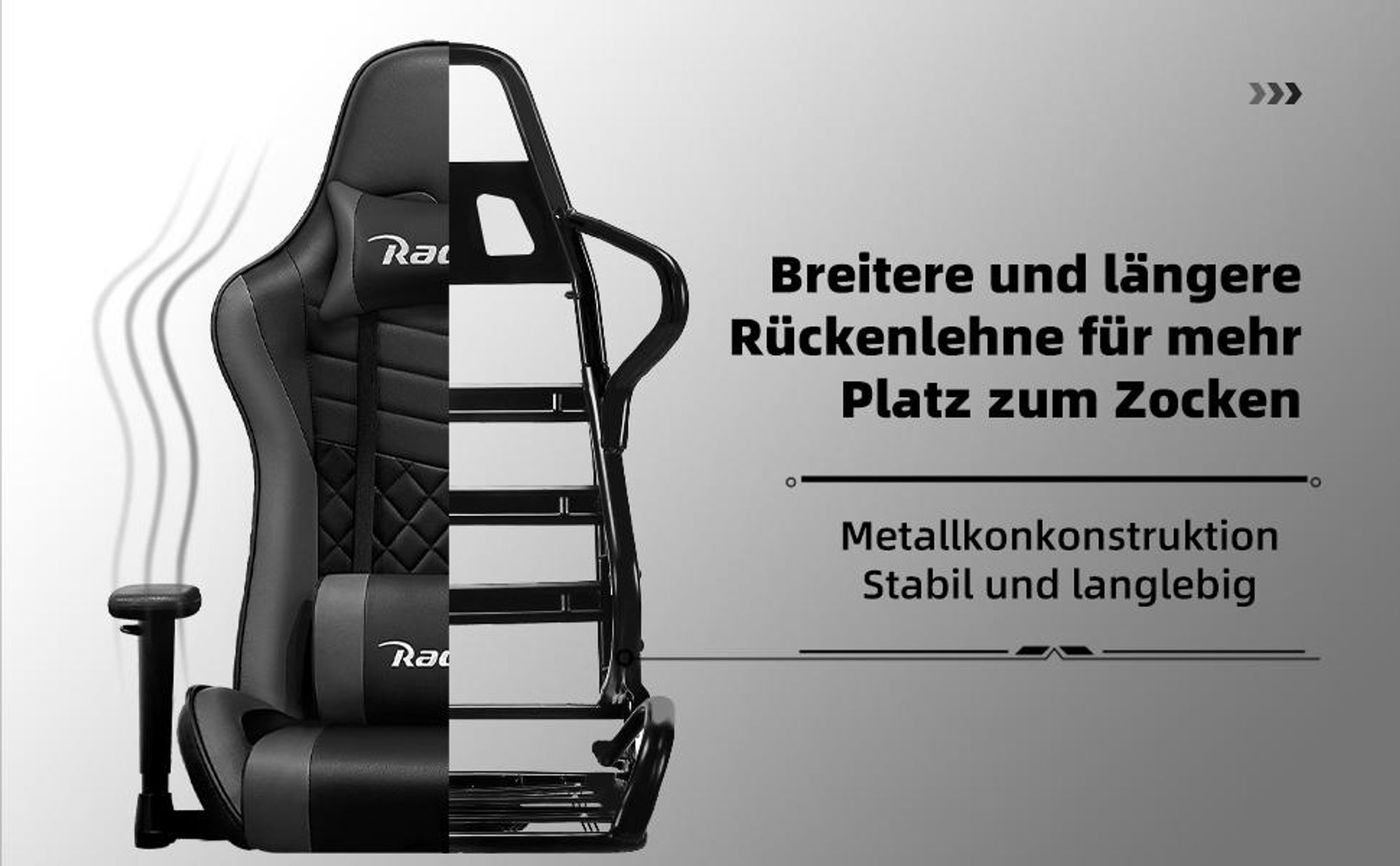 Adormii Gaming Stuhl Bürostuhl Ergonomisch Schreibtischstuhl Bürostuhl 150 kg mit Fußstütze, Lordosenstütze, Gaming Sessel 90°-170° Wippfunktion