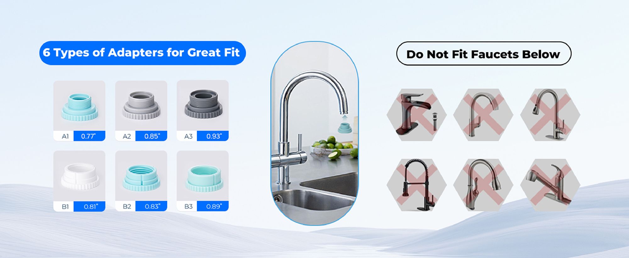 Waterdrop Wasserhahn Filter, NSF/ANSI Standard Filtrationssystem mit Ultra Adsorptivem Material, WD-FC-04