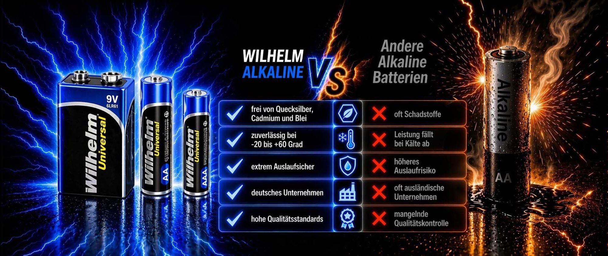 80 AAA Mikro Wilhelm Universal Alkaline Batterien im Shrink LR03