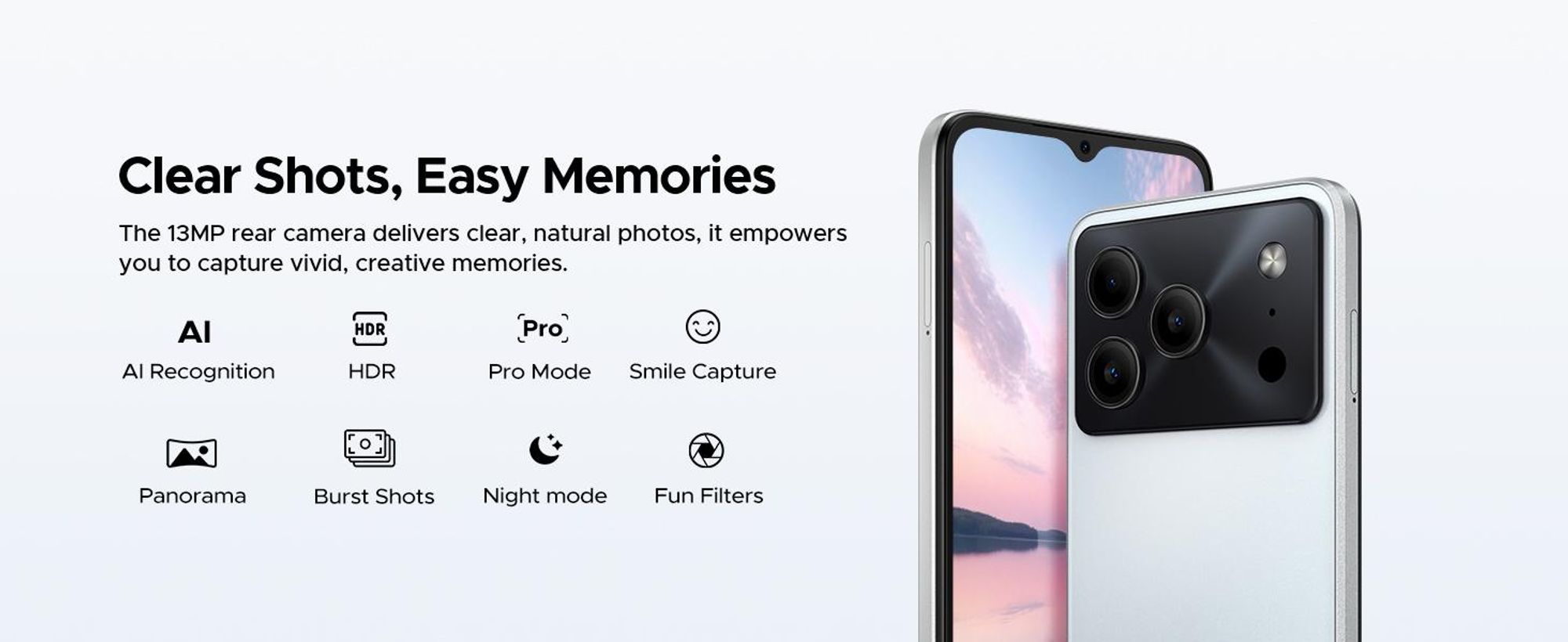 DOOGEE Note56 Pro – chytrý telefon, Android 16, 6,56" displej s obnovovací frekvencí 90 Hz, baterie 6150 mAh, 32 GB RAM + 128 GB interní paměti, 4G, podpora dvou SIM karet, 13MP fotoaparát, NFC, čtečka otisků prstů, rozpoznávání obličeje