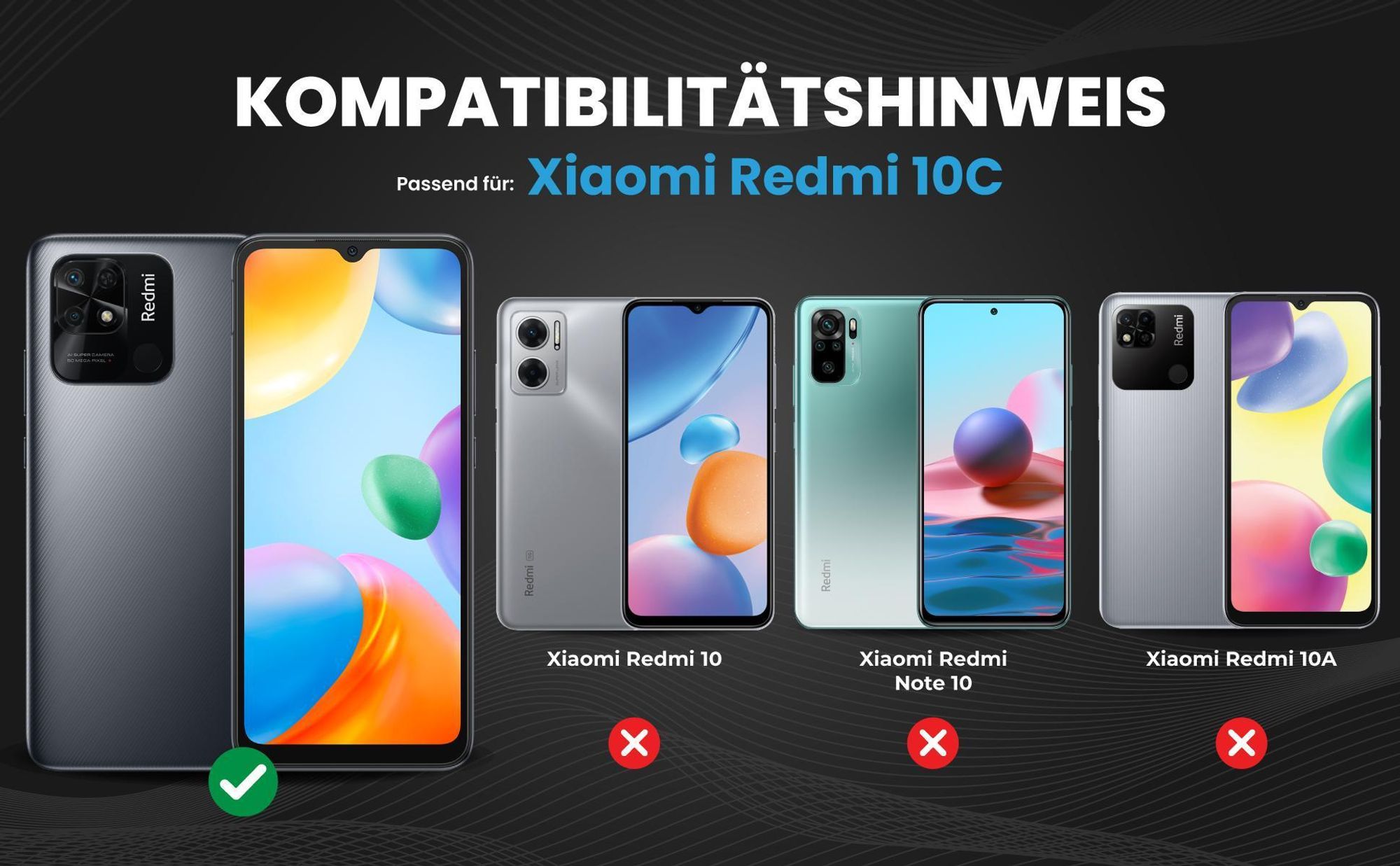 Kompatibilitätshinweise Hülle für Xiaomi Redmi 10C